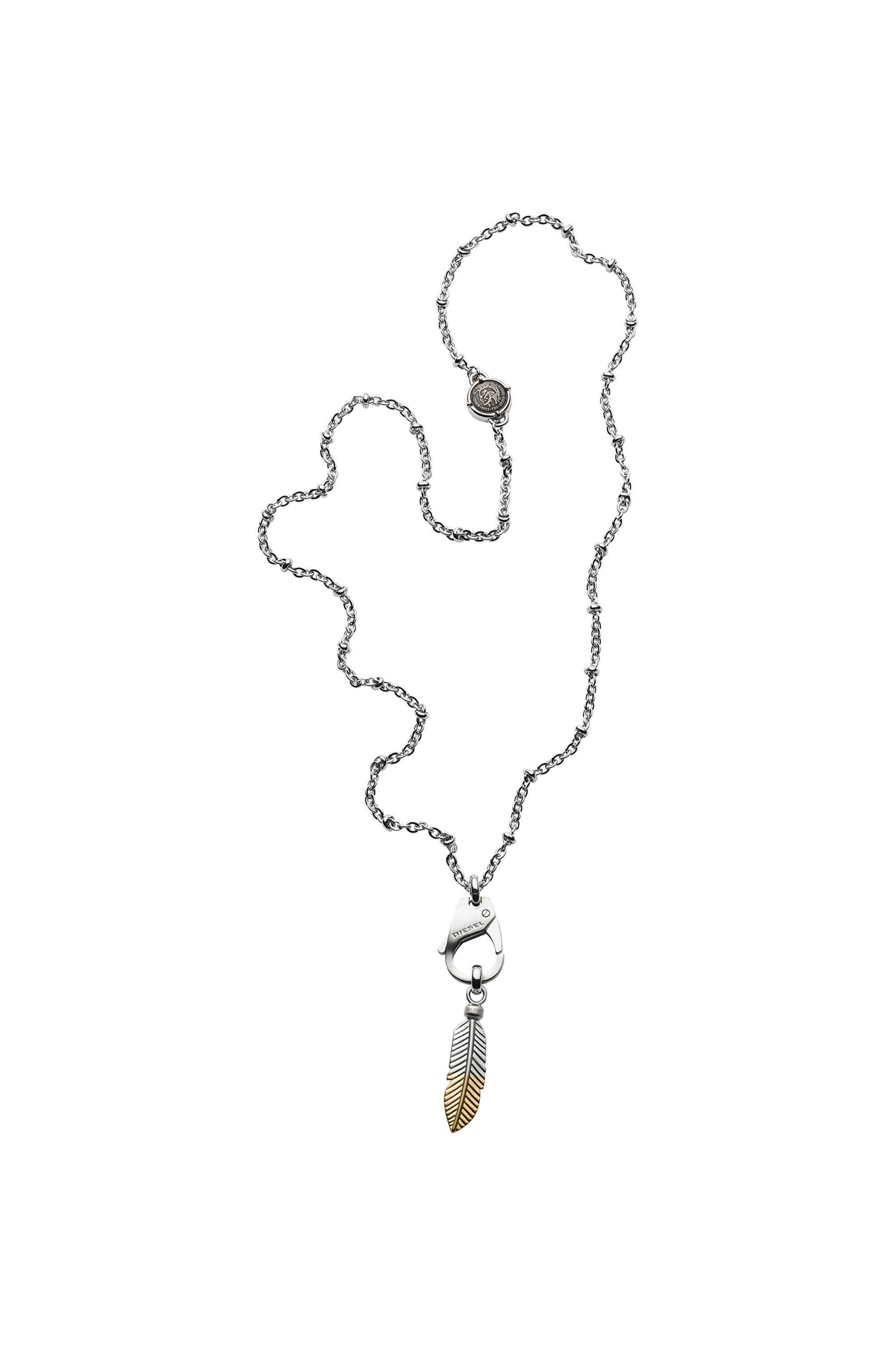 DX1204 Man: Feather pendant stainless steel necklace | Diesel