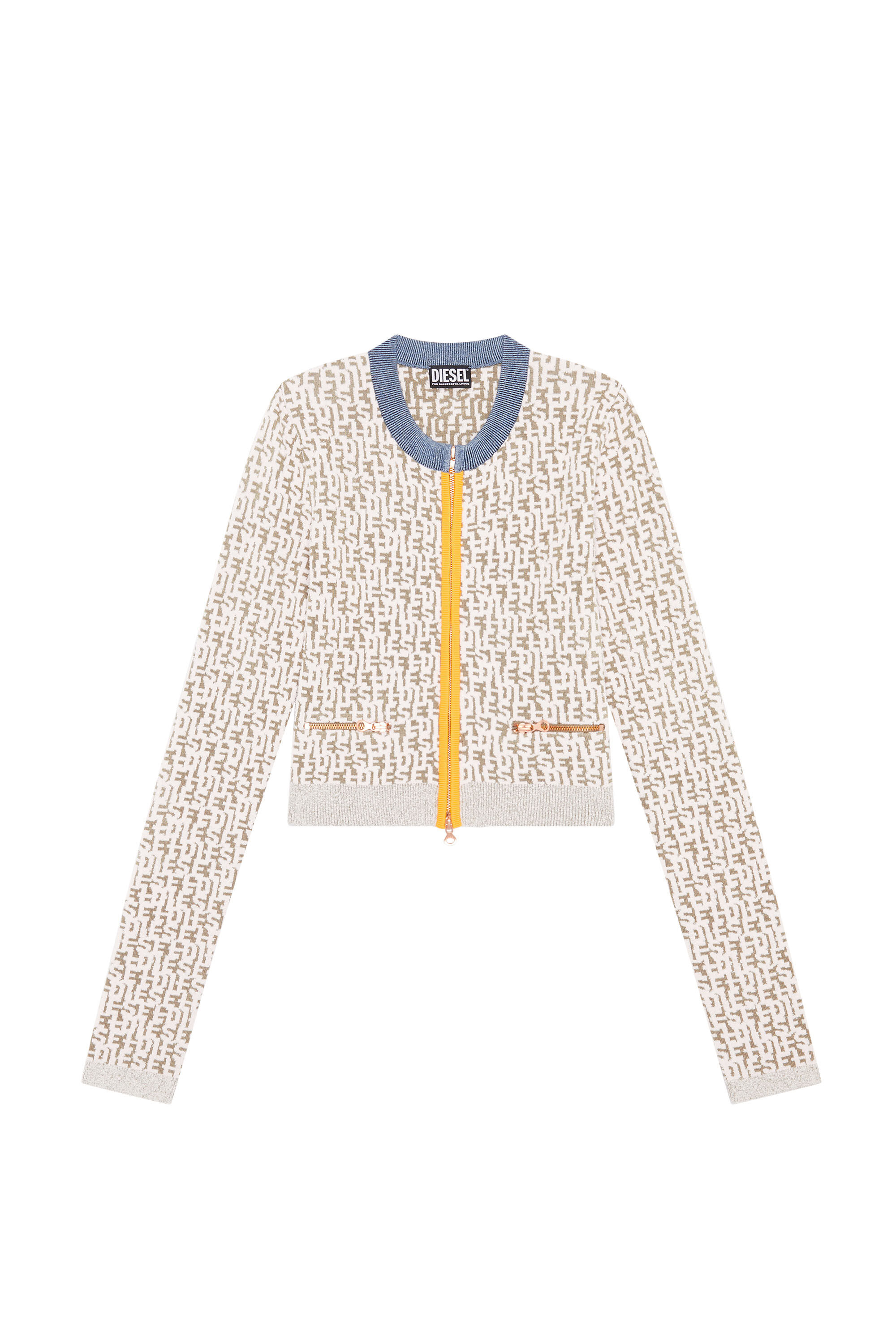 Diesel - M-ALLORCA, Woman's Knit cardigan in Brown/White - 2