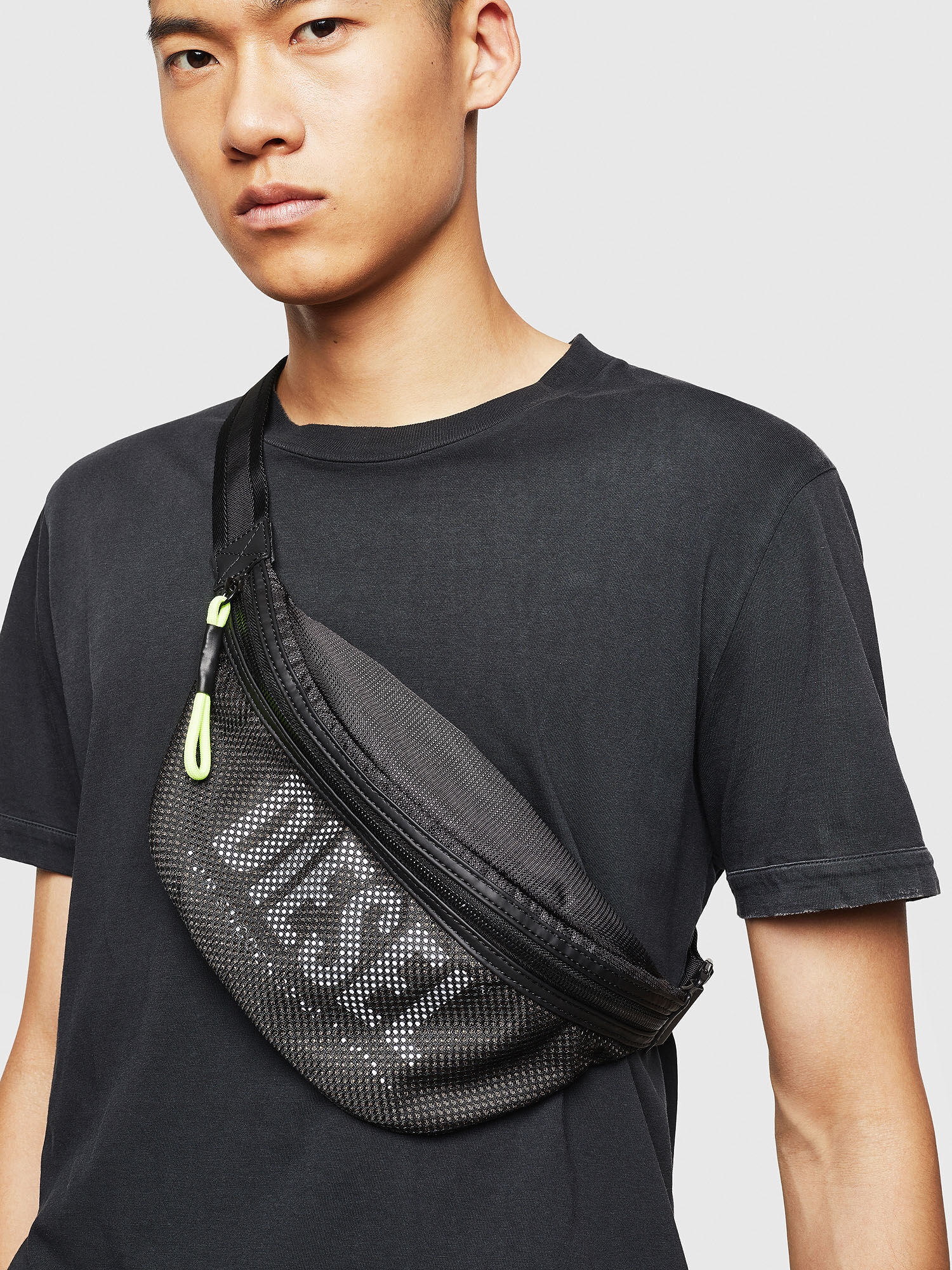 LONIGO Men Belt bag in panelled fabric and mesh Diesel
