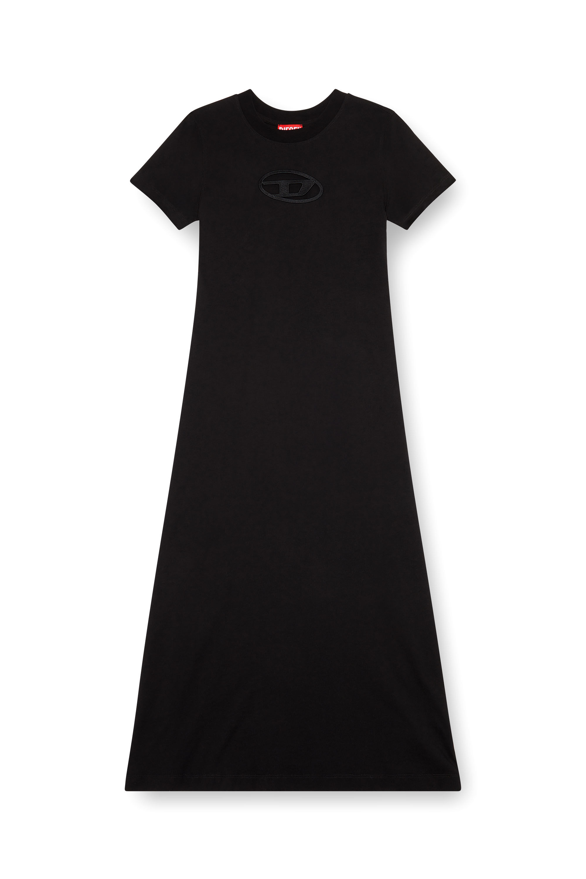 Diesel - D-ALIN-OD, Vestido camiseta con D bordada Mujer in Negro - 2