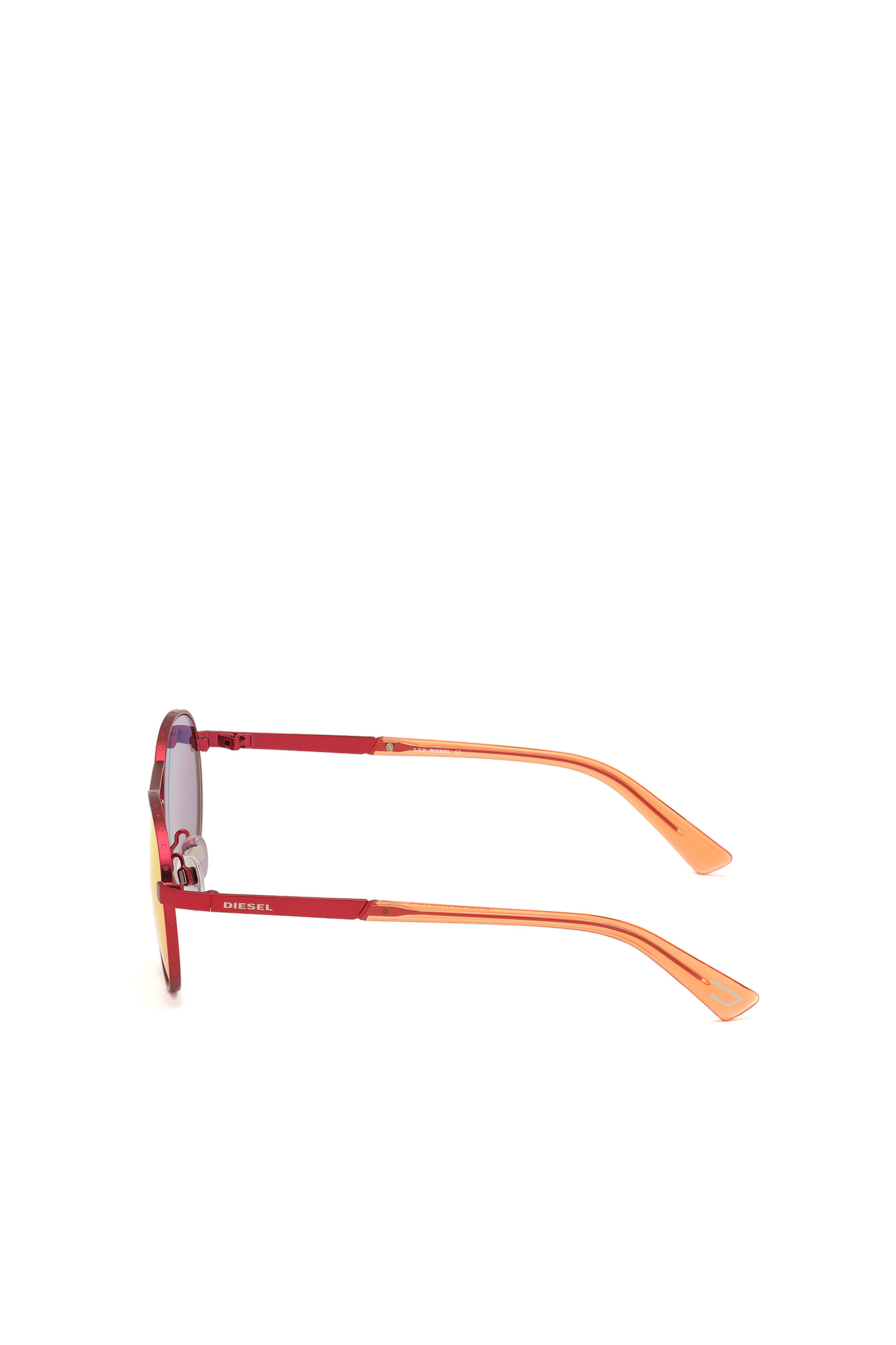 Diesel - DL0265, Unisex's Rounded glasses in metal and acetate in Pink - 4