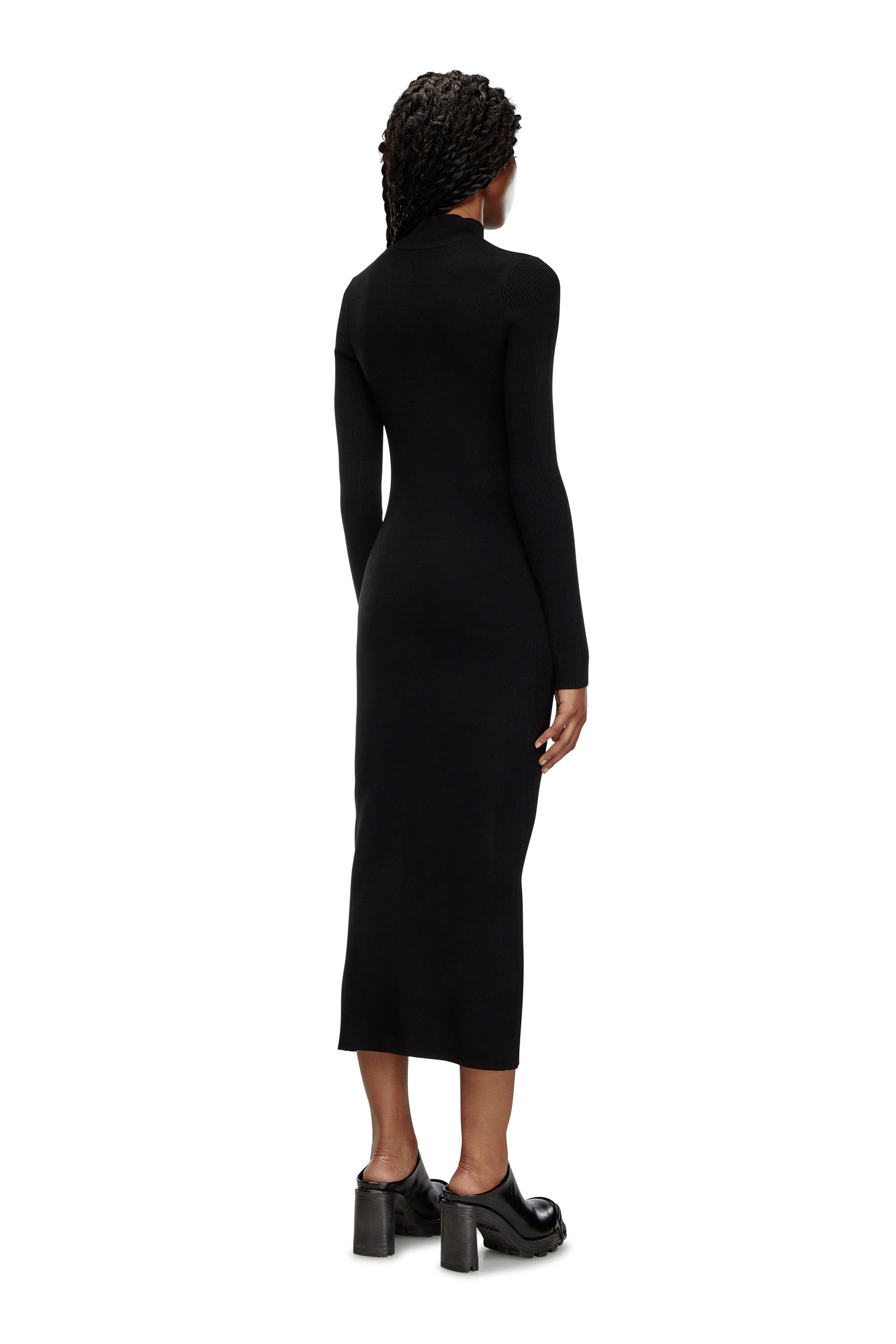 Diesel - M-ZARY-B, Vestido en punto de canalé Mujer in Negro - 3
