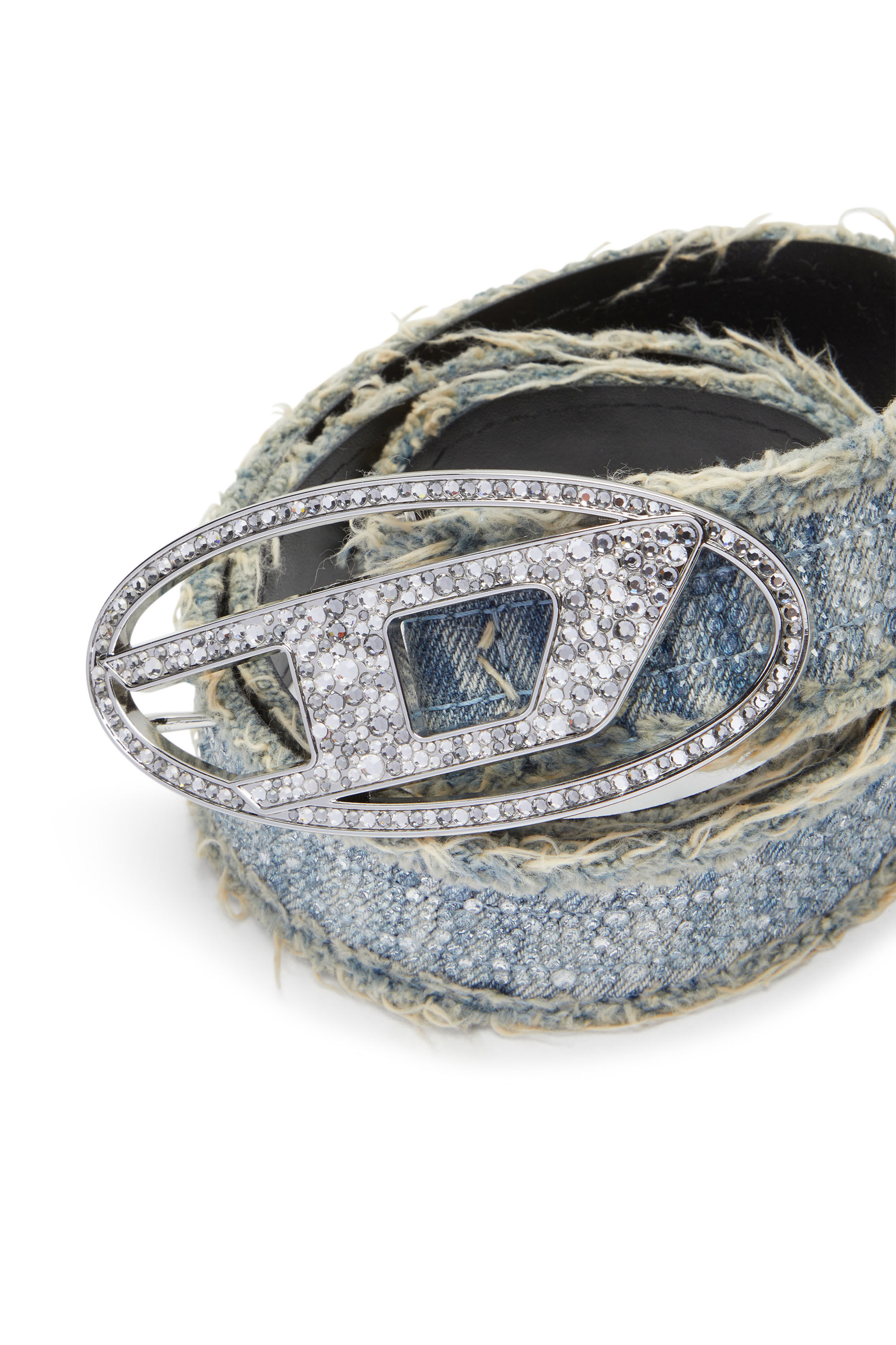 B-1DR STRASS Leather belt with crystal buckle｜ブラック｜ウィメンズ｜DIESEL