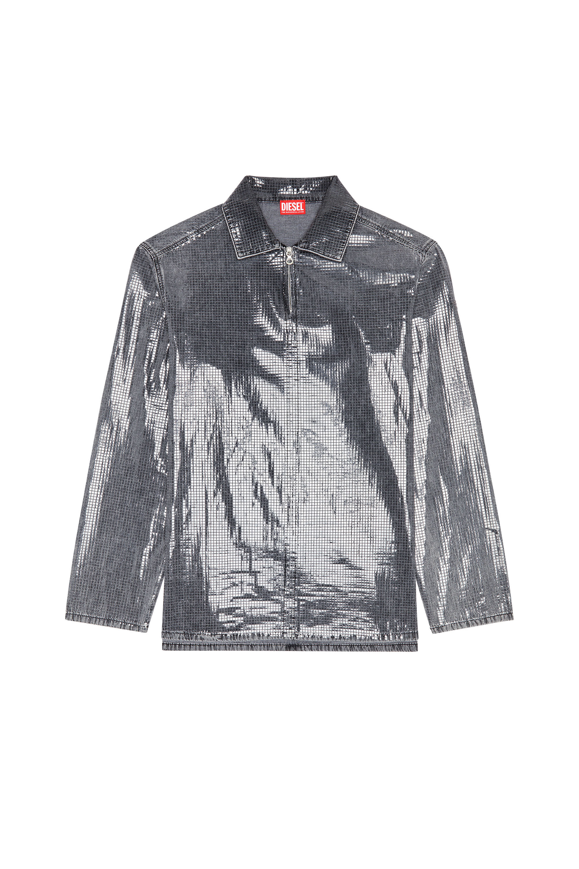 Men's Overshirt in sequin denim | Grey | Diesel