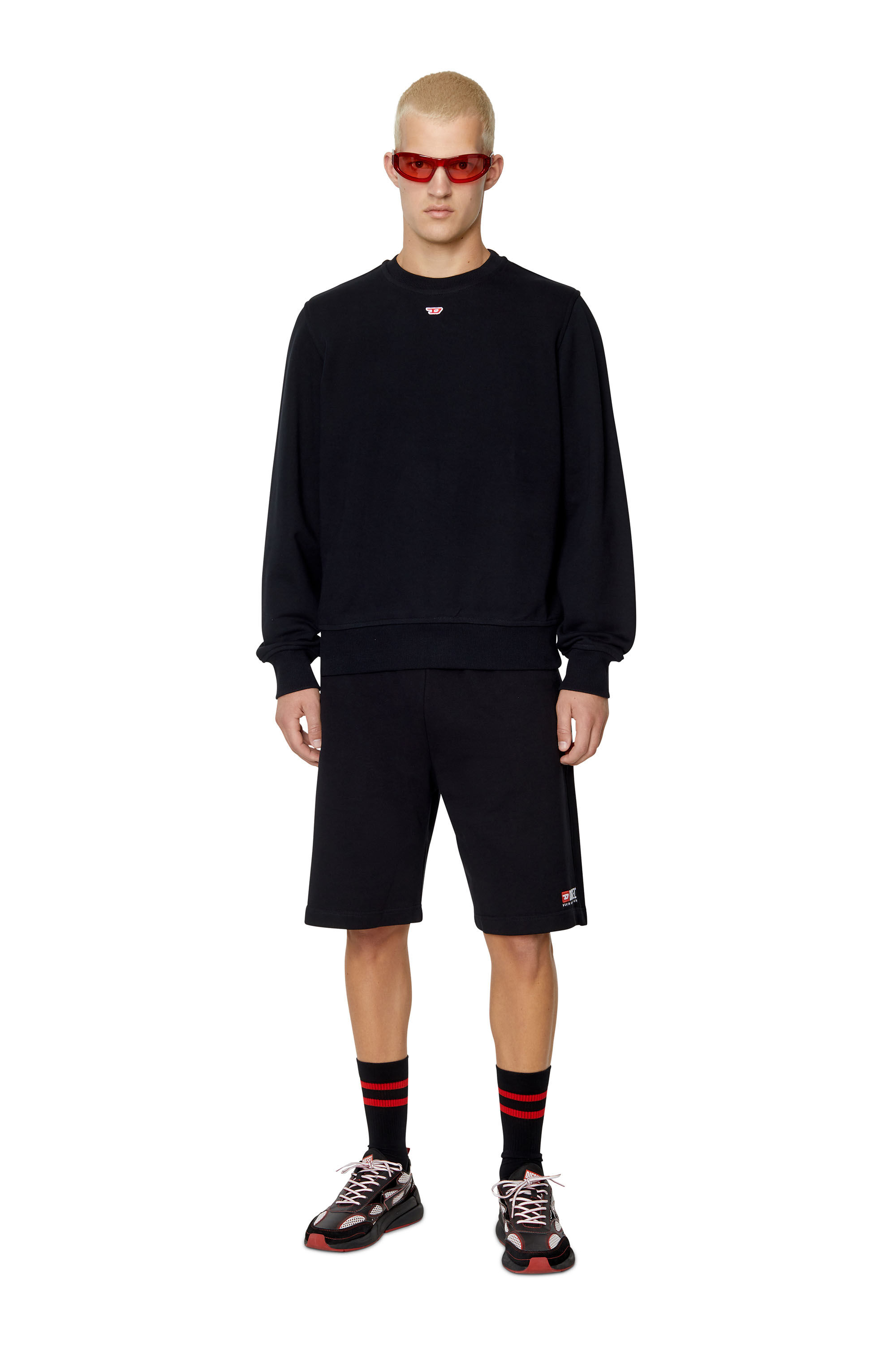 P-CROWN-DIV Man: Sweat shorts with logo embroidery | Diesel