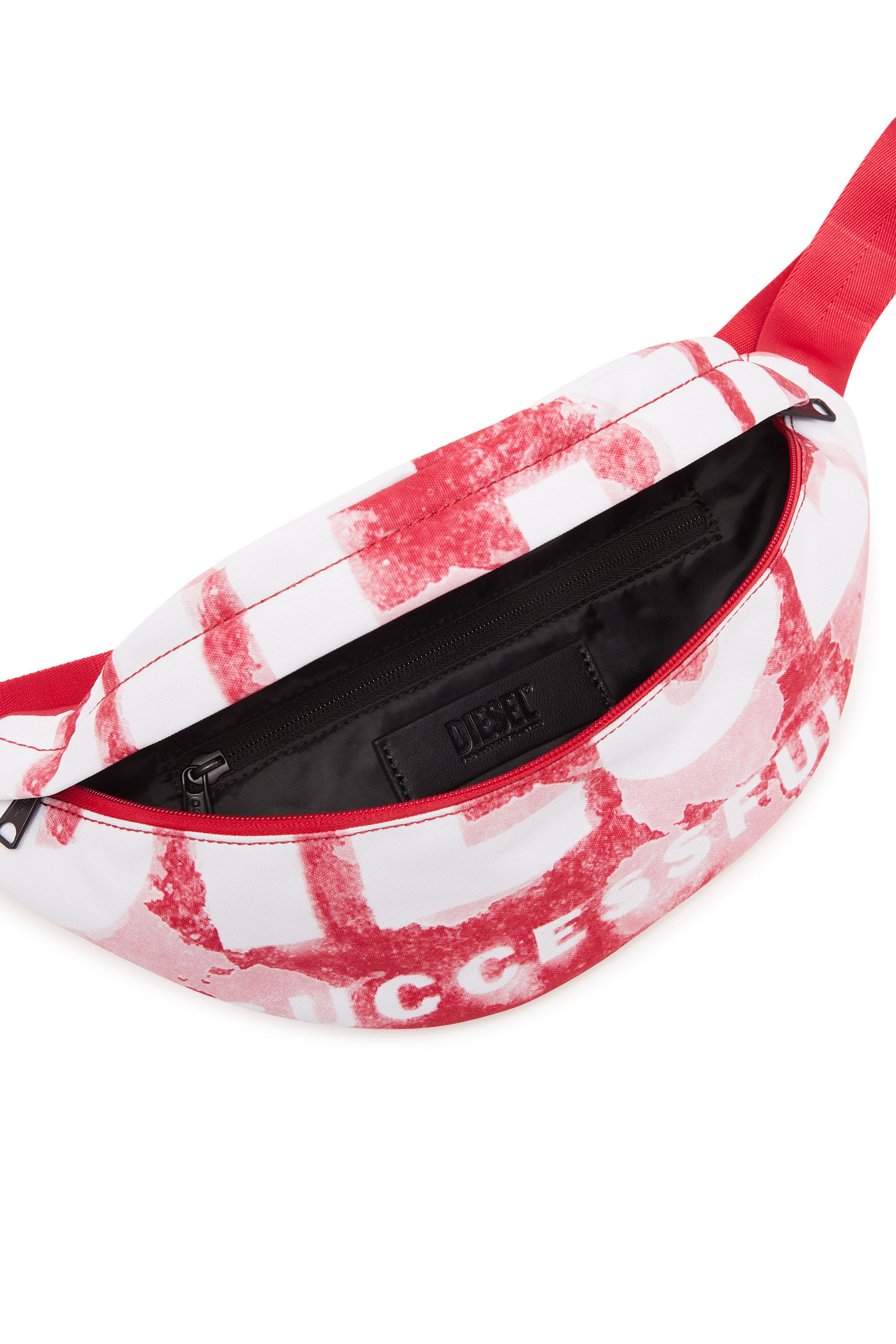 Men's Rave Beltbag X - Belt bag in logo-printed fabric | Red | Diesel