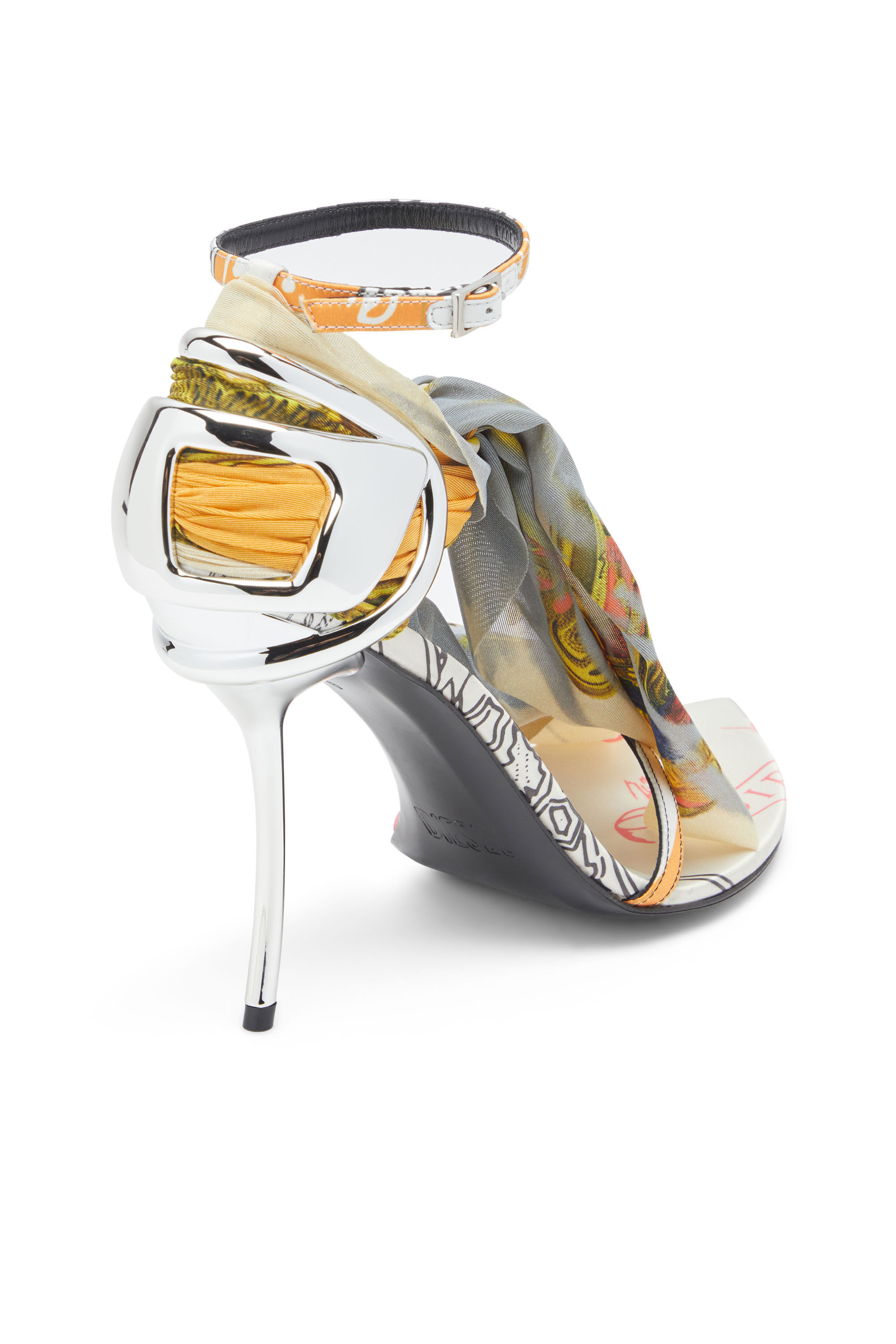 Women's D-Ten&Half-Bandana stiletto sandals in satin