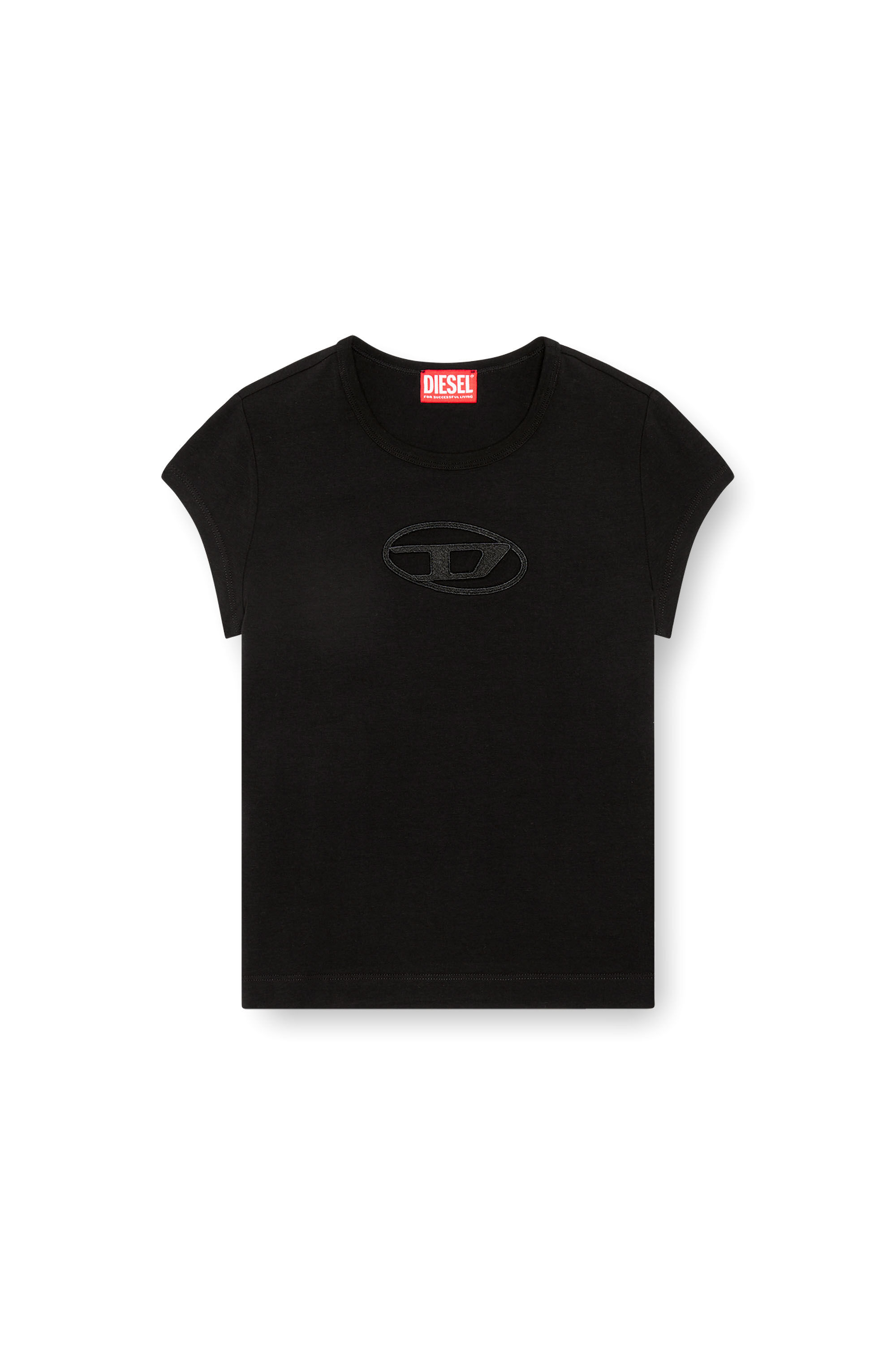 T ANGIE Woman Cotton T shirt with cut out D logo Diesel