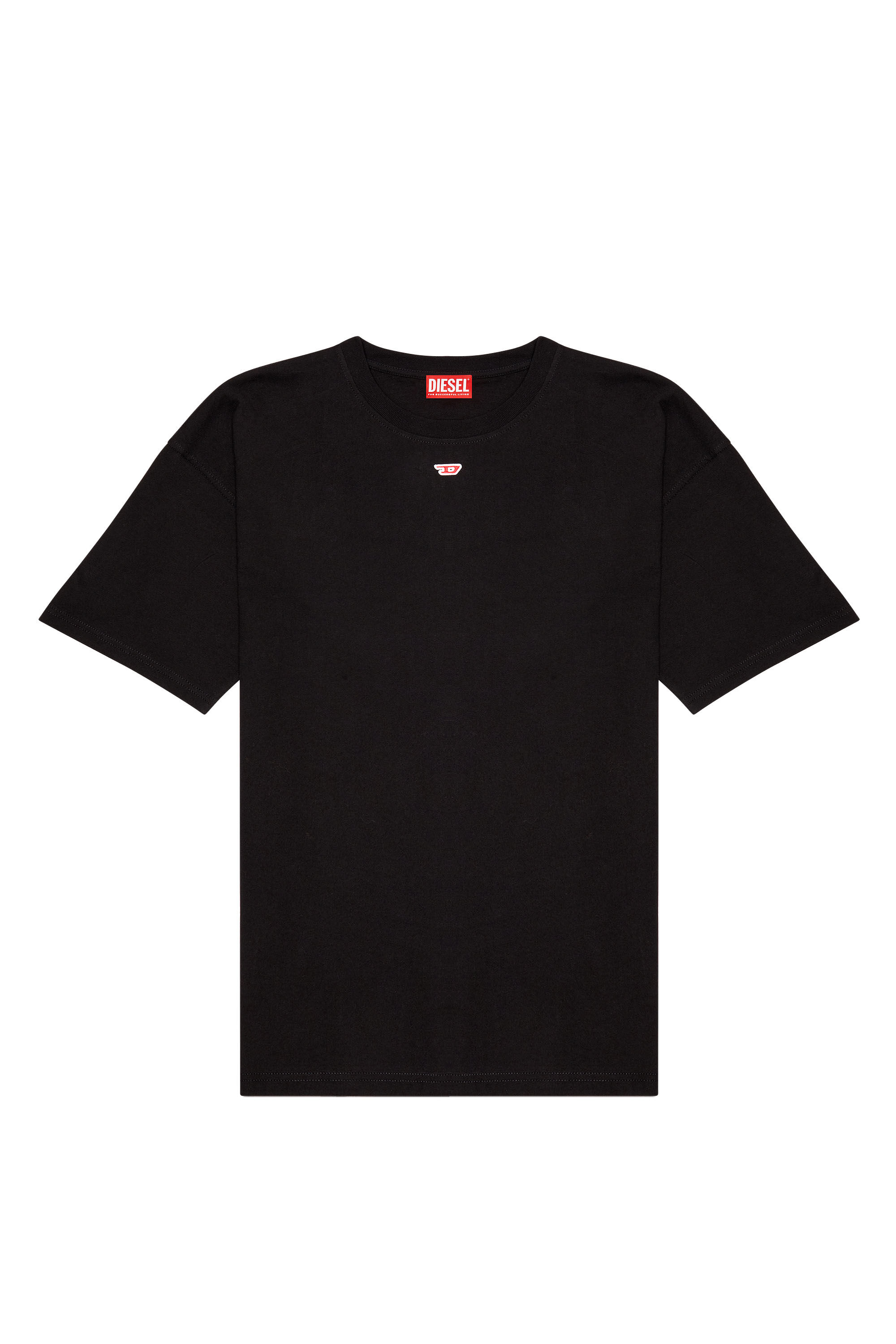 Women's T-shirt with embroidered D patch | Black | Diesel