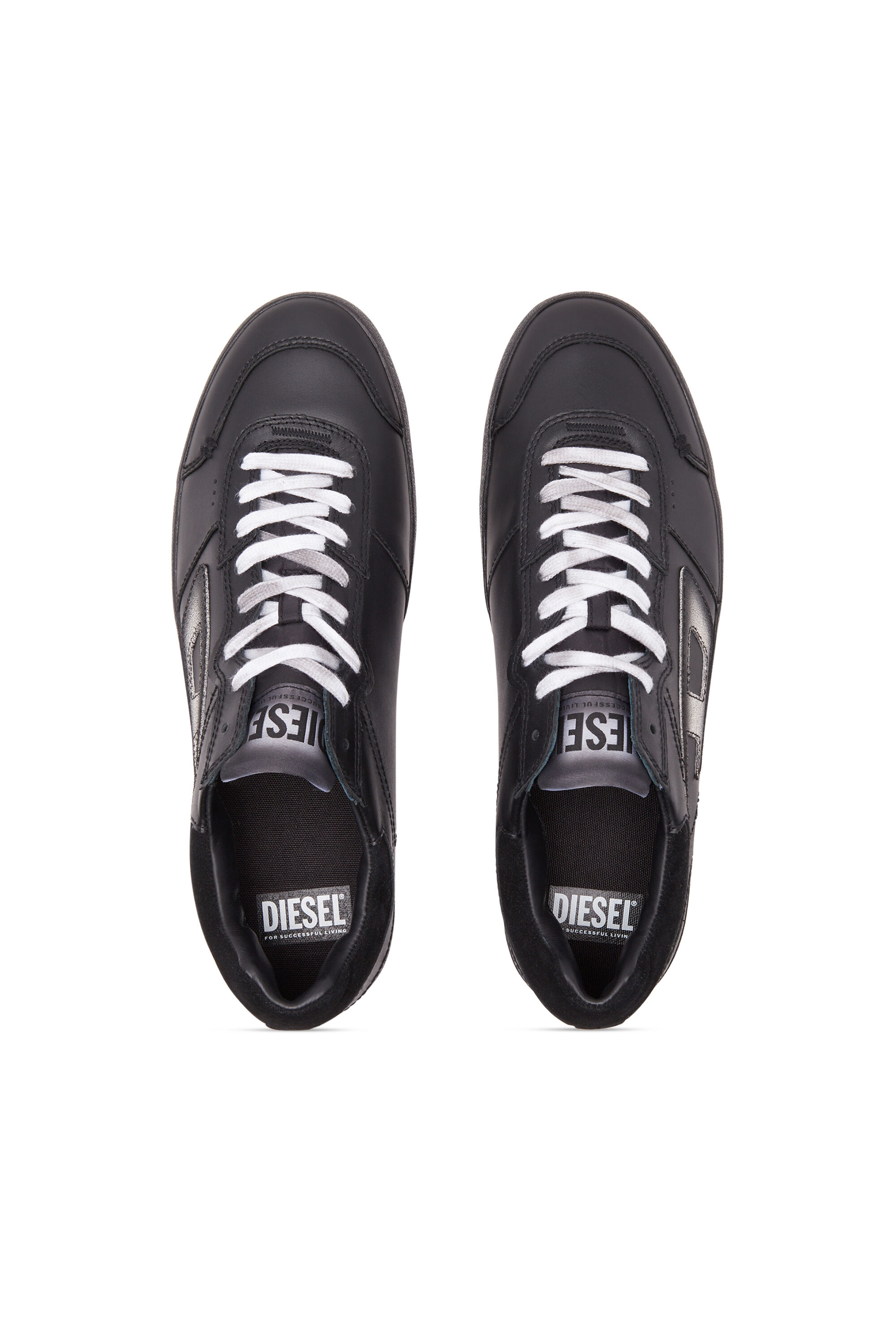 Diesel - S-LEROJI LOW, S-Leroji Low-Deportivas de cuero con efecto desteñido Hombre in Negro - 4
