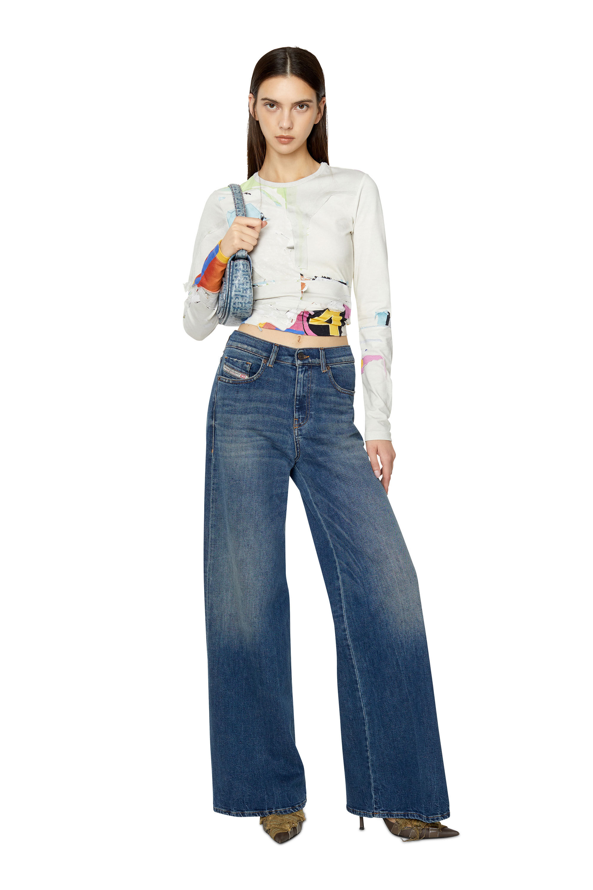 Diesel - 1978 09E66 Bootcut and Flare Jeans, Azul Oscuro - Image 1