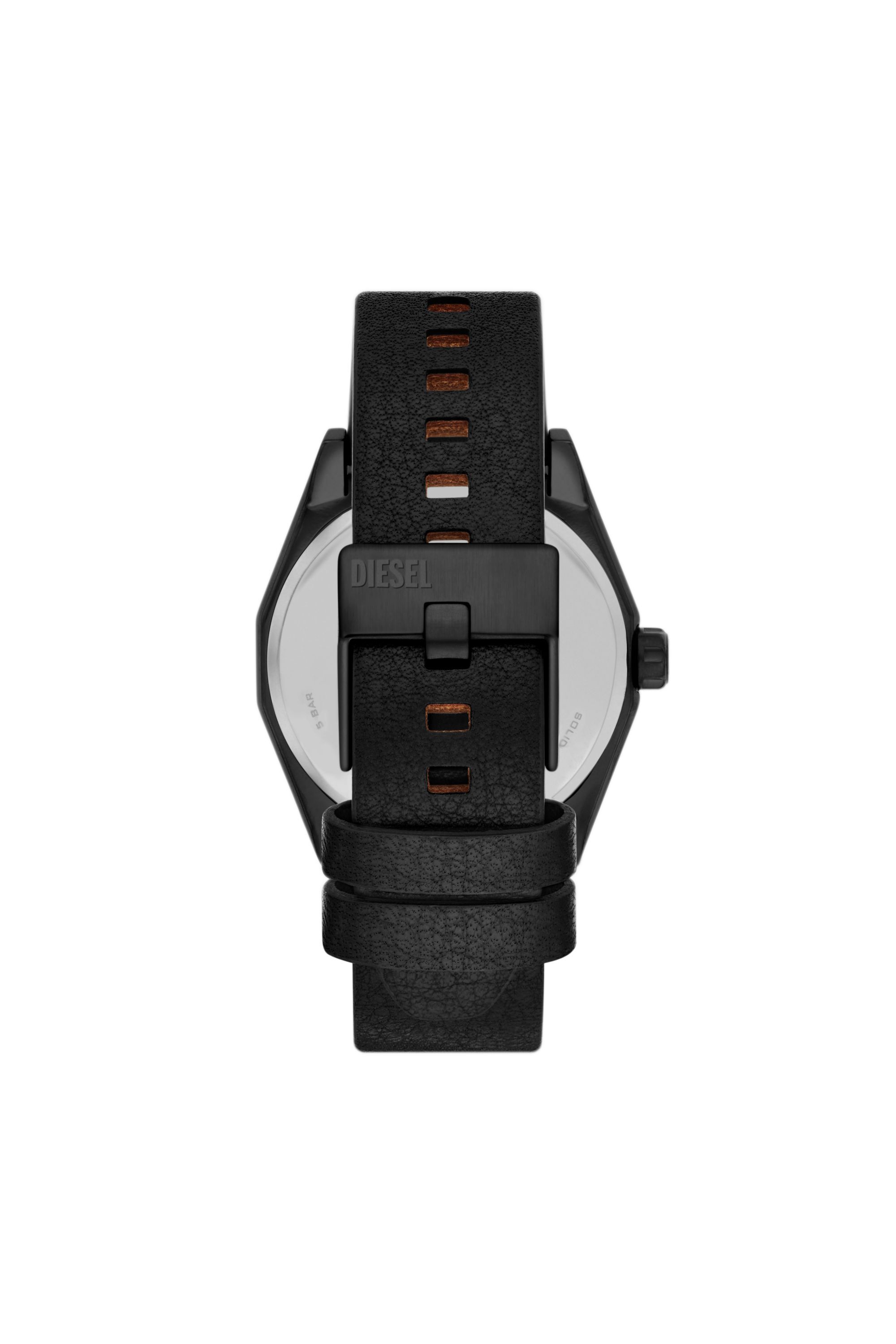 Men's Scraper Black Leather Watch | Black | Diesel
