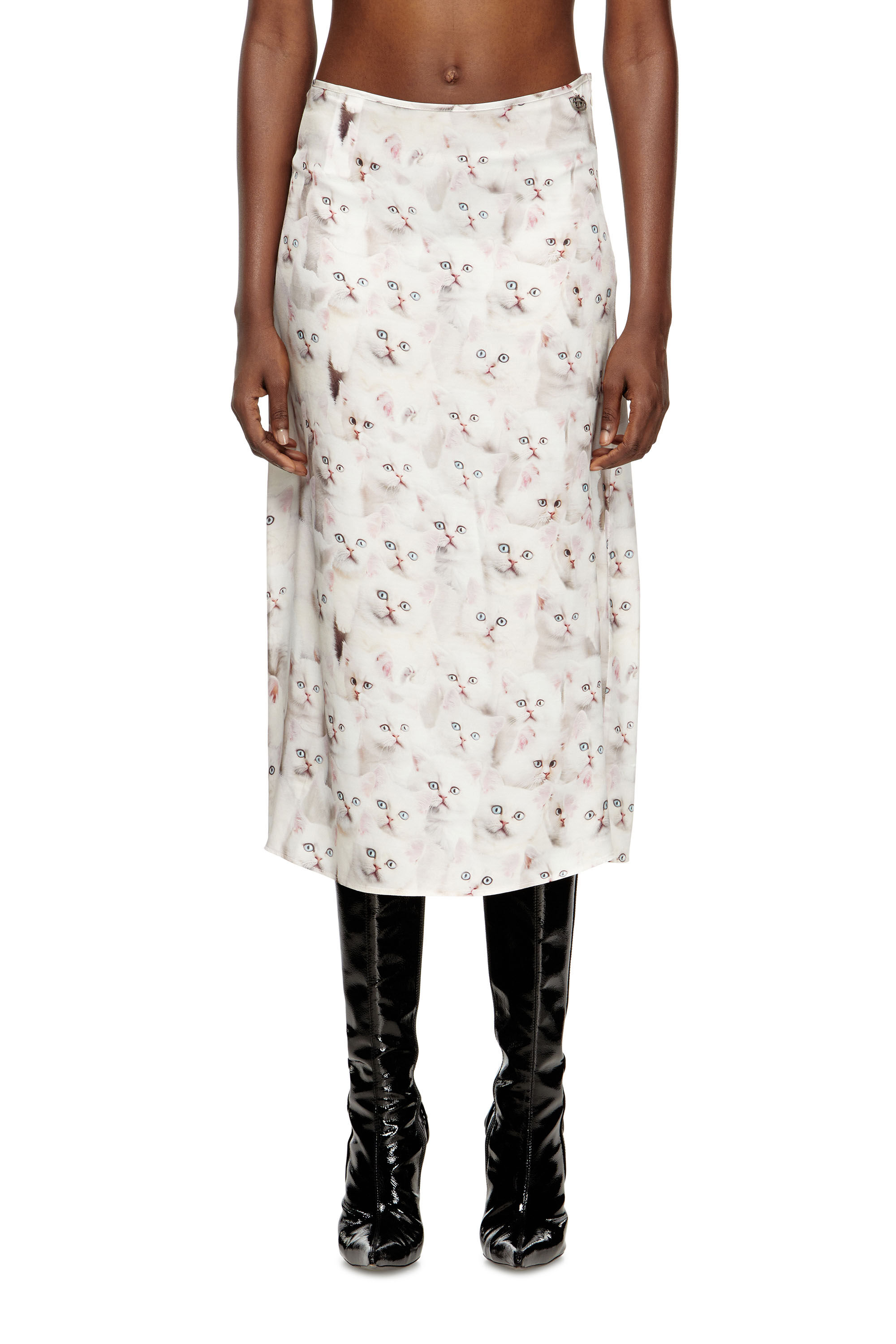 Diesel - O-RCHID-R1, Falda midi de viscosa con estampado integral Mujer in ToBeDefined - 3
