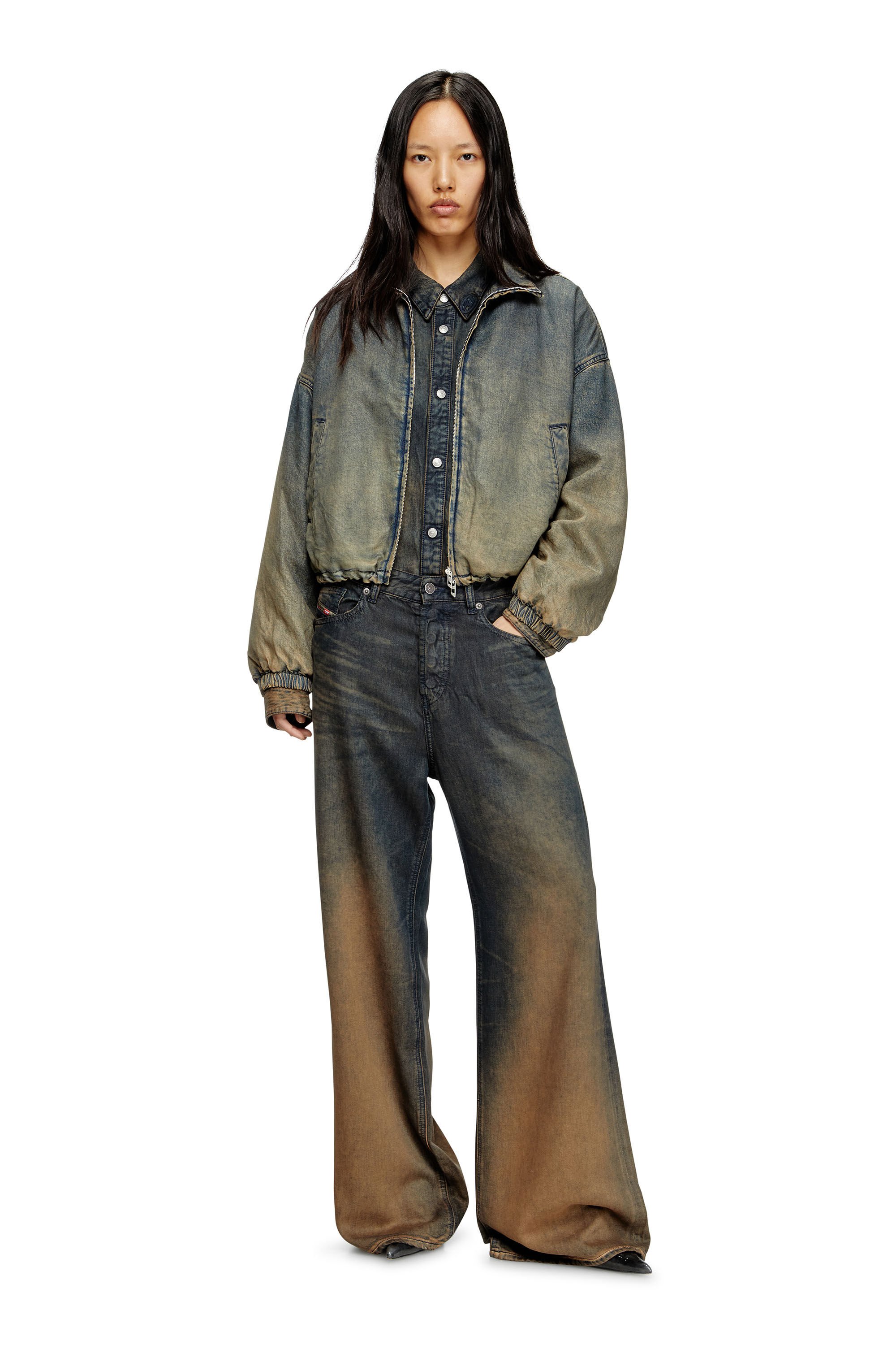 Diesel - Relaxed Jeans 1996 D-Sire 068TF Mujer, Azul marino/Marrón - 1