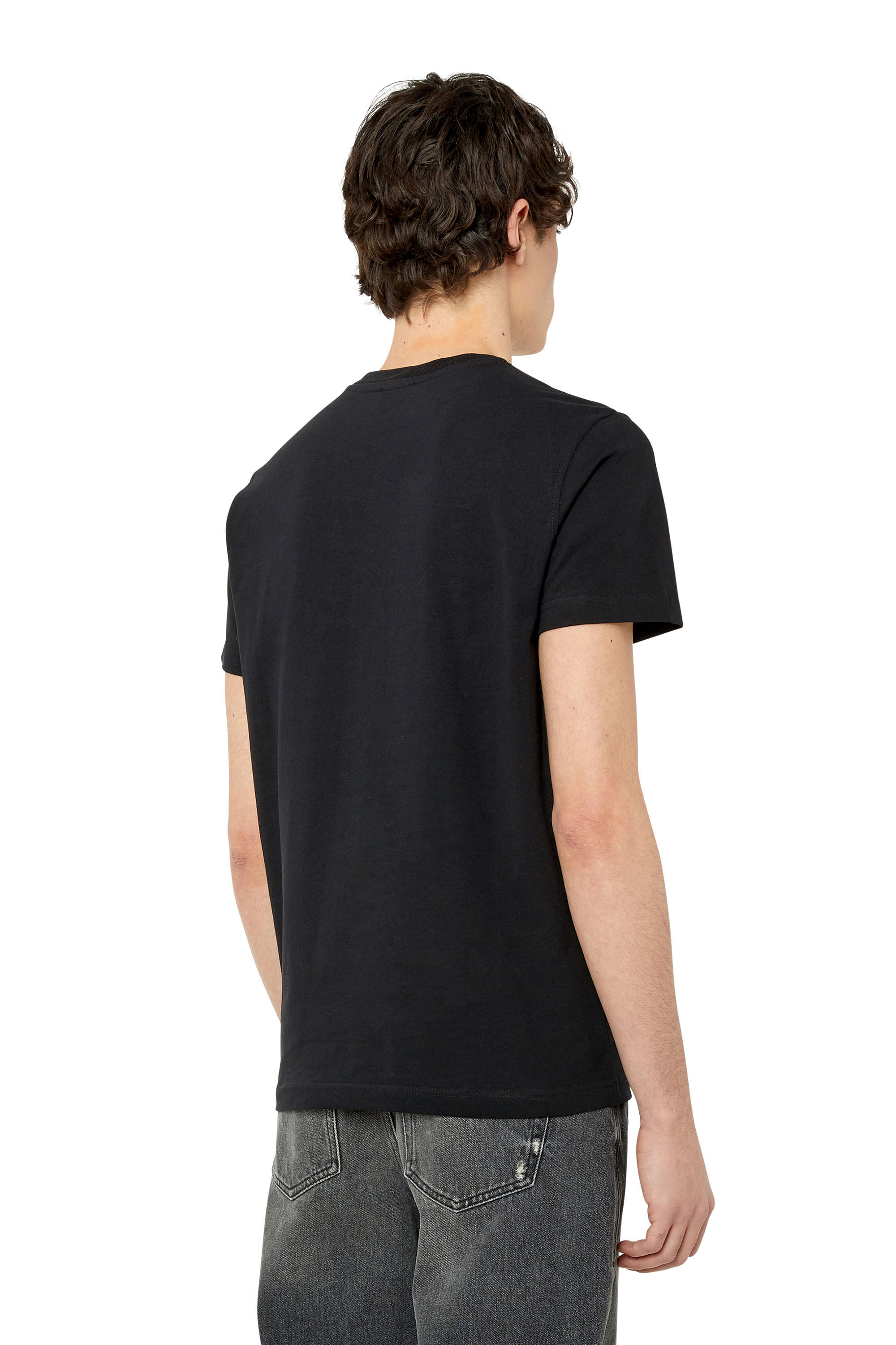 Men's T-shirt with burn-out logo | Grey | Diesel
