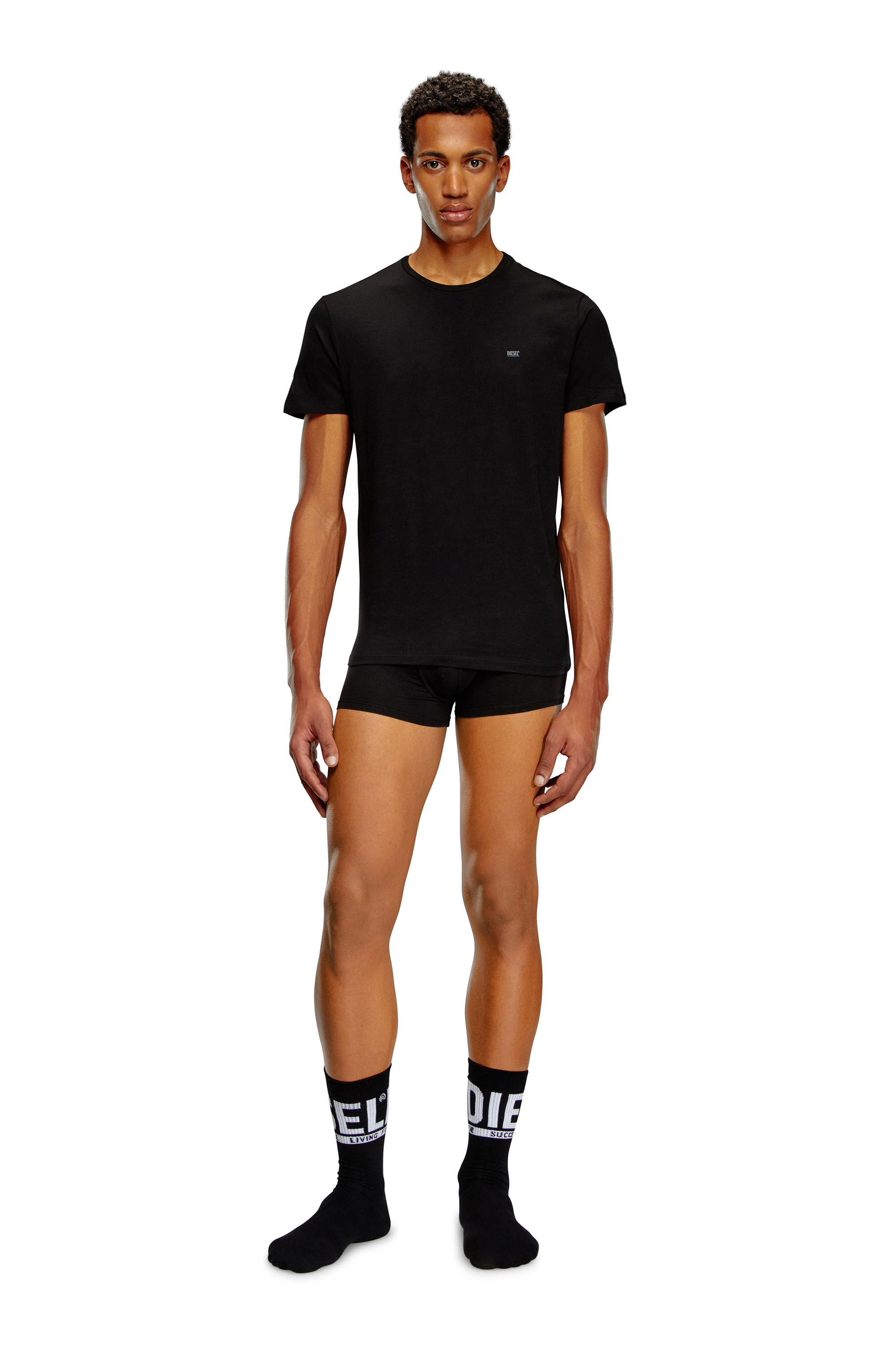 Men's Three-pack crew-neck T-shirts | Black | Diesel