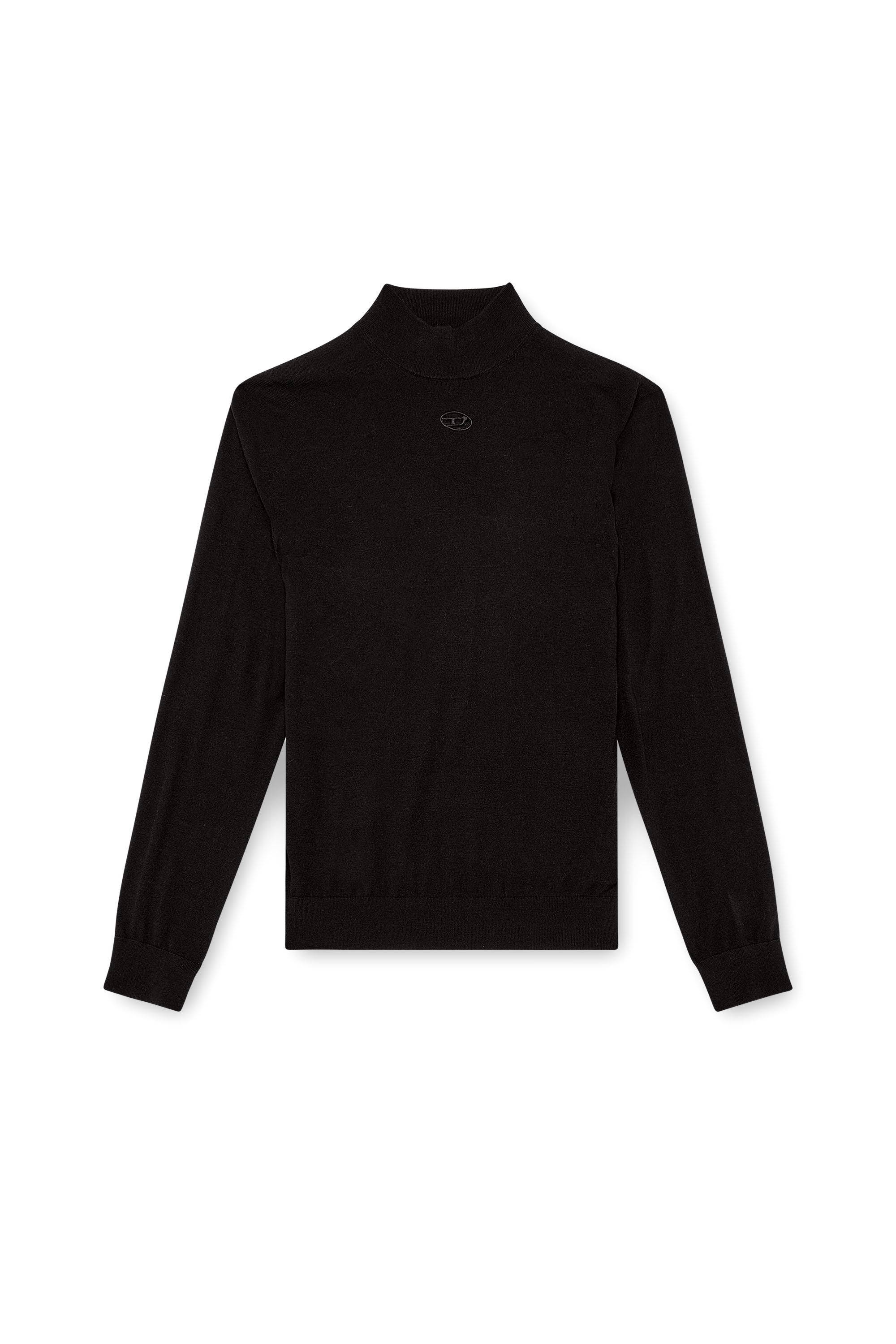 Diesel - K-GIL, Jersey con cuello alto de lana Hombre in Negro - 2
