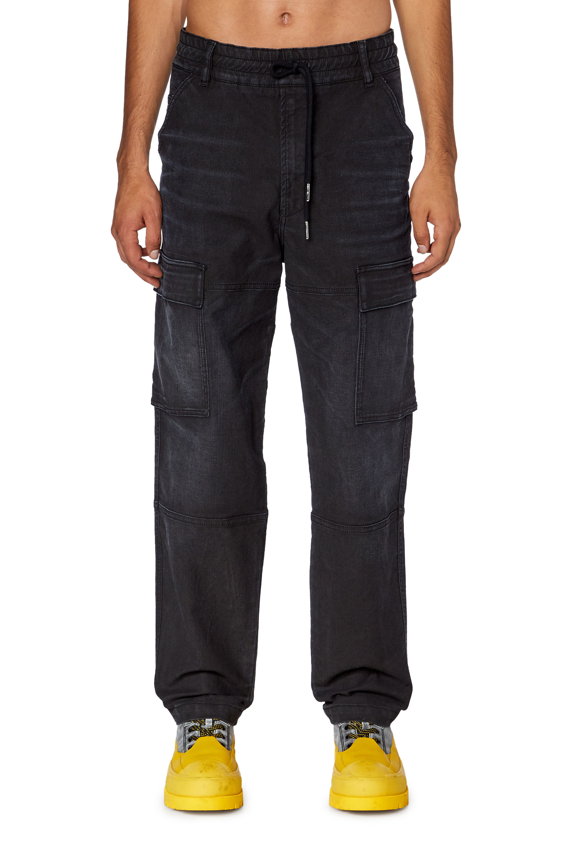 Diesel - Man's Tapered 2030 D-Krooley Joggjeans® 09G69, Black/Dark grey - 3