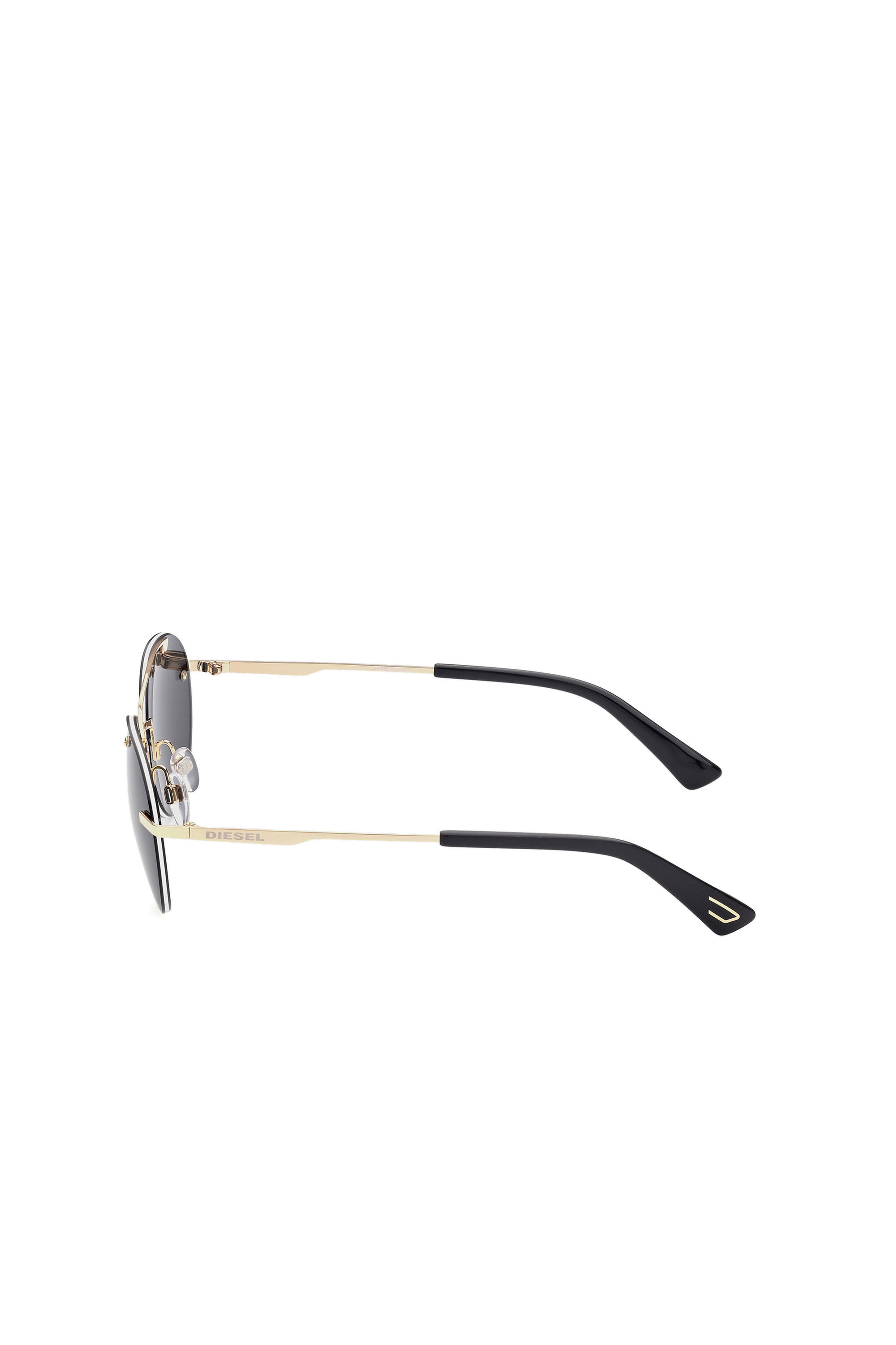 Diesel - DL0351, Gafas de sol redondas con construcción de metal ligero Unisex in Negro - 4