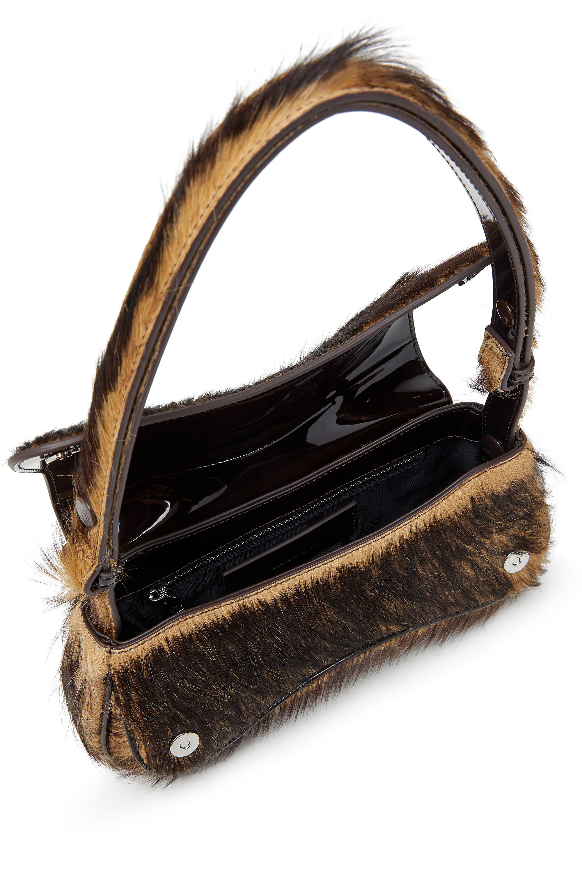 Diesel - PLAY CLUTCH, Woman's Play-Clutch in coloured hairy leather in Brown - 2