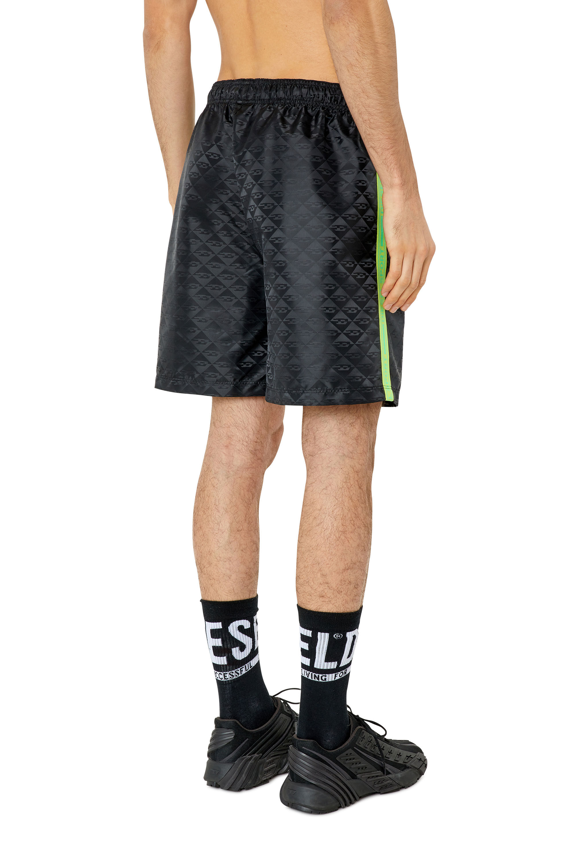 AMWB-LESLIE-HT28 Man: Sweat shorts in monogram satin | Diesel