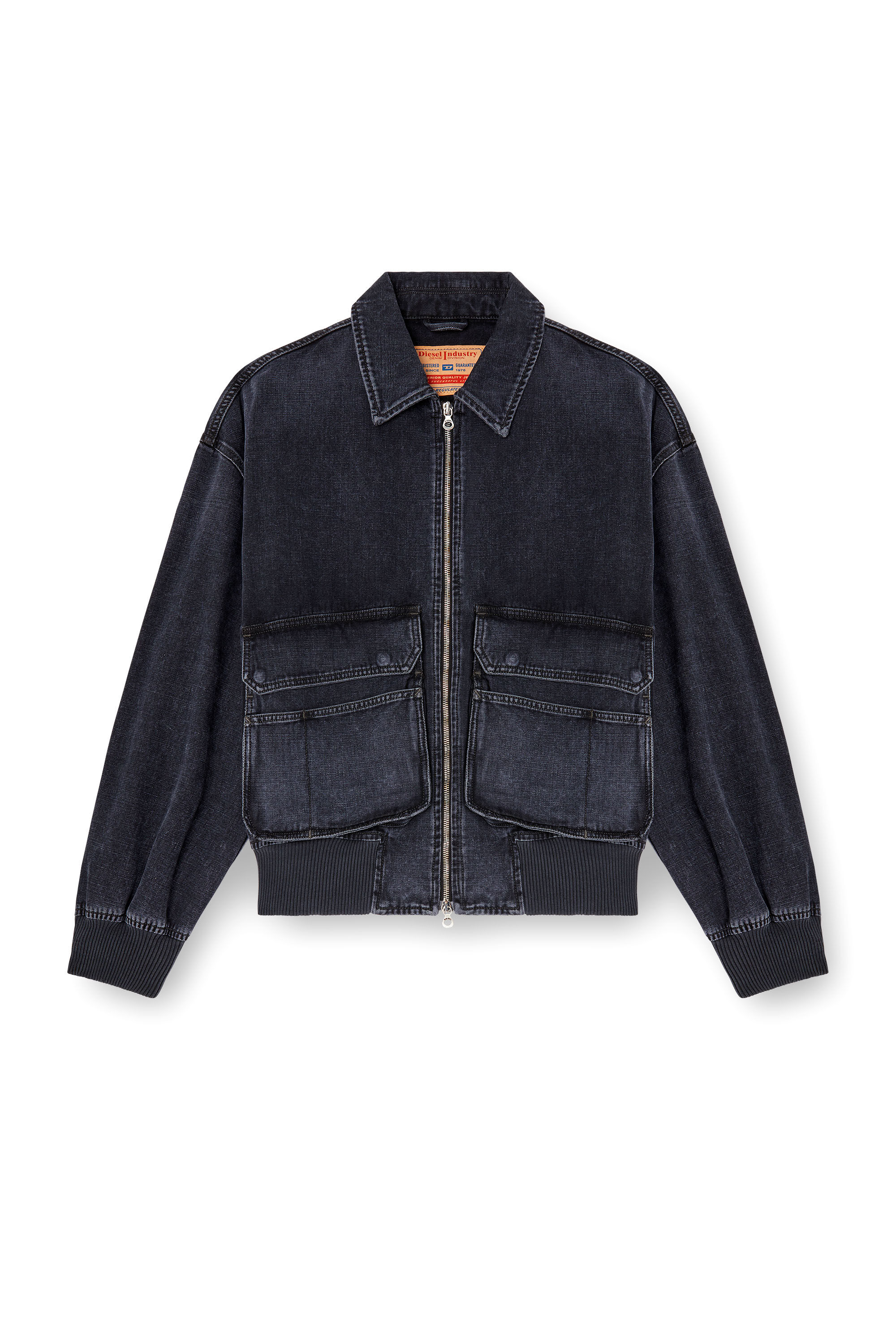 Diesel - D-KURZ, Chaqueta de denim con tejido batavia Unisex in Negro - 2
