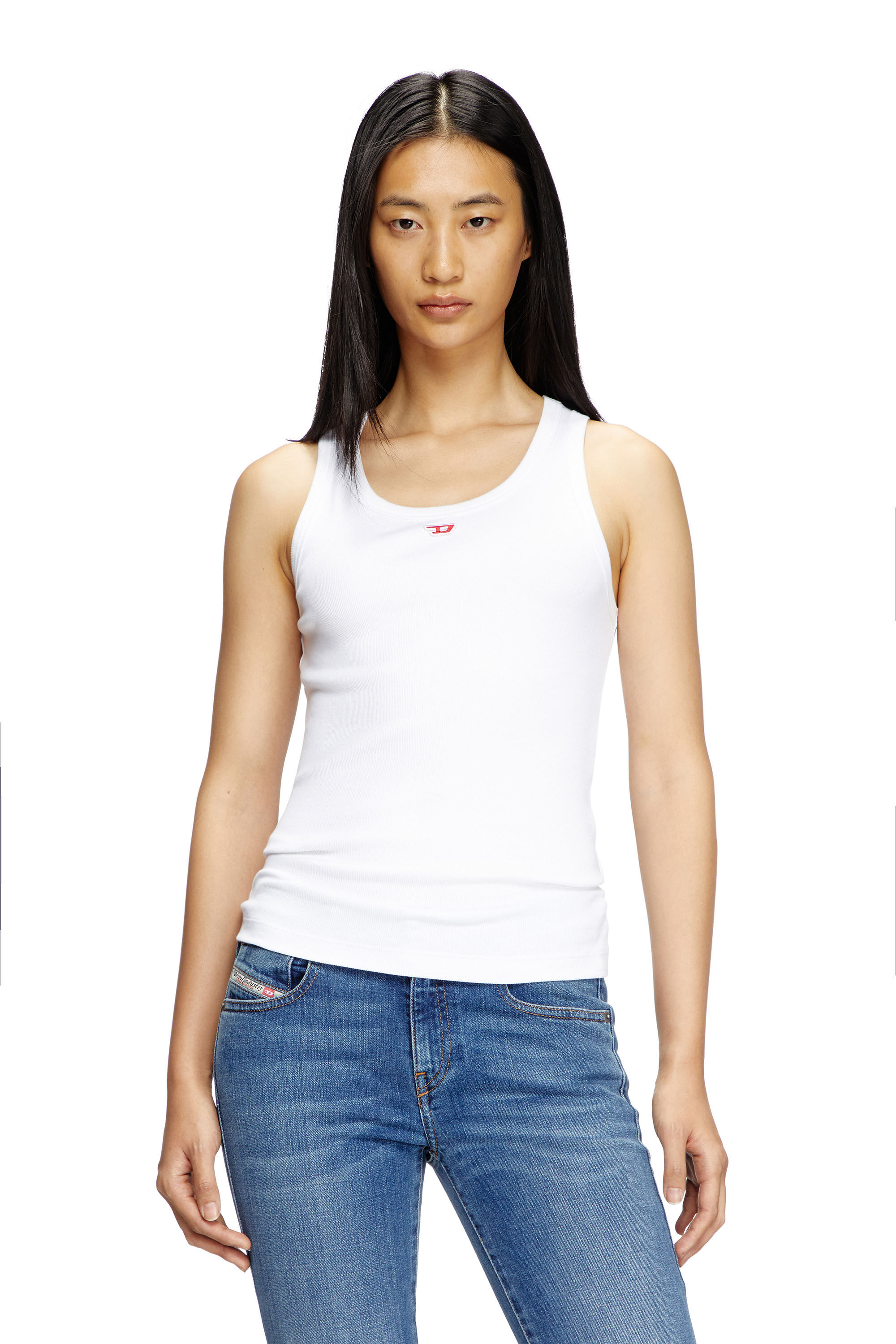 Diesel - T-ANKY-D, Woman's Tank top with D logo in White - 3