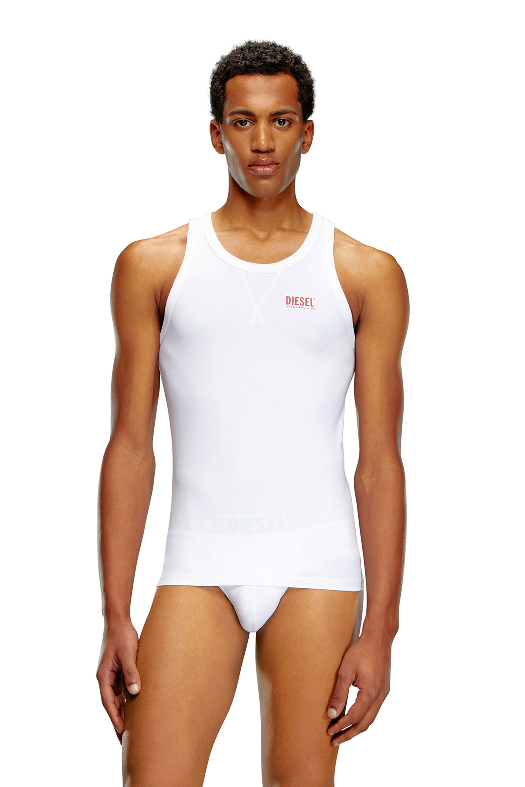 Men's Tank top with logo print | White | Diesel