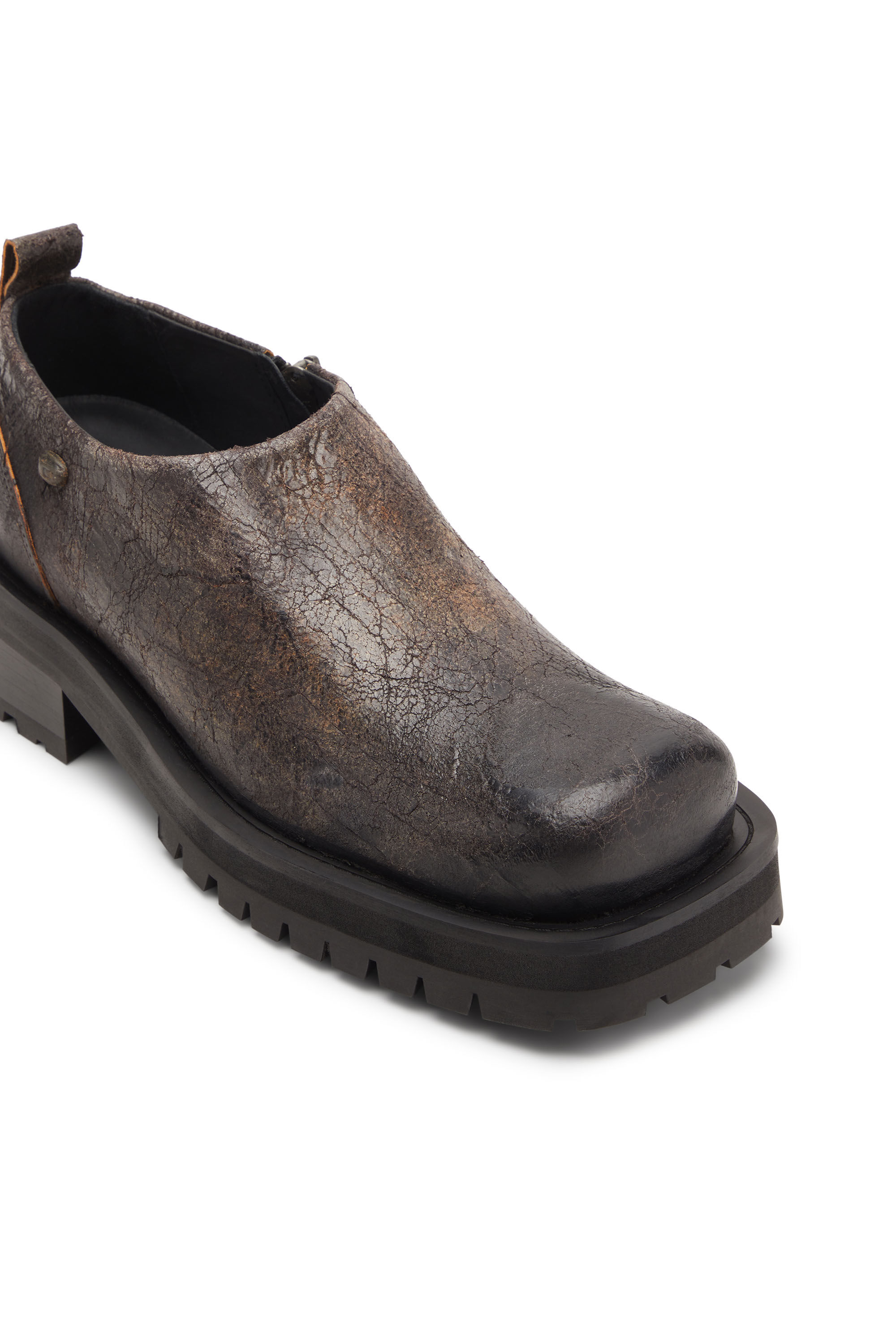 Diesel - D-TEXAN CLOG, D-Texan-Zapatos con cremallera en ante craquelado desgastado Hombre in Marrón - 6
