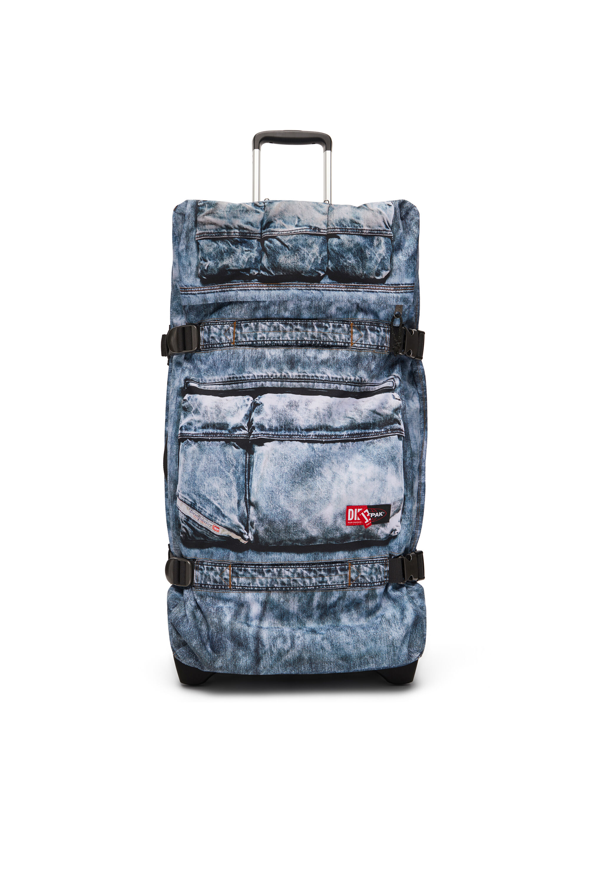 Diesel - DIESEL TRANSIT'R L, Maleta de viaje en denim trampantojo Unisex in Azul marino - 1