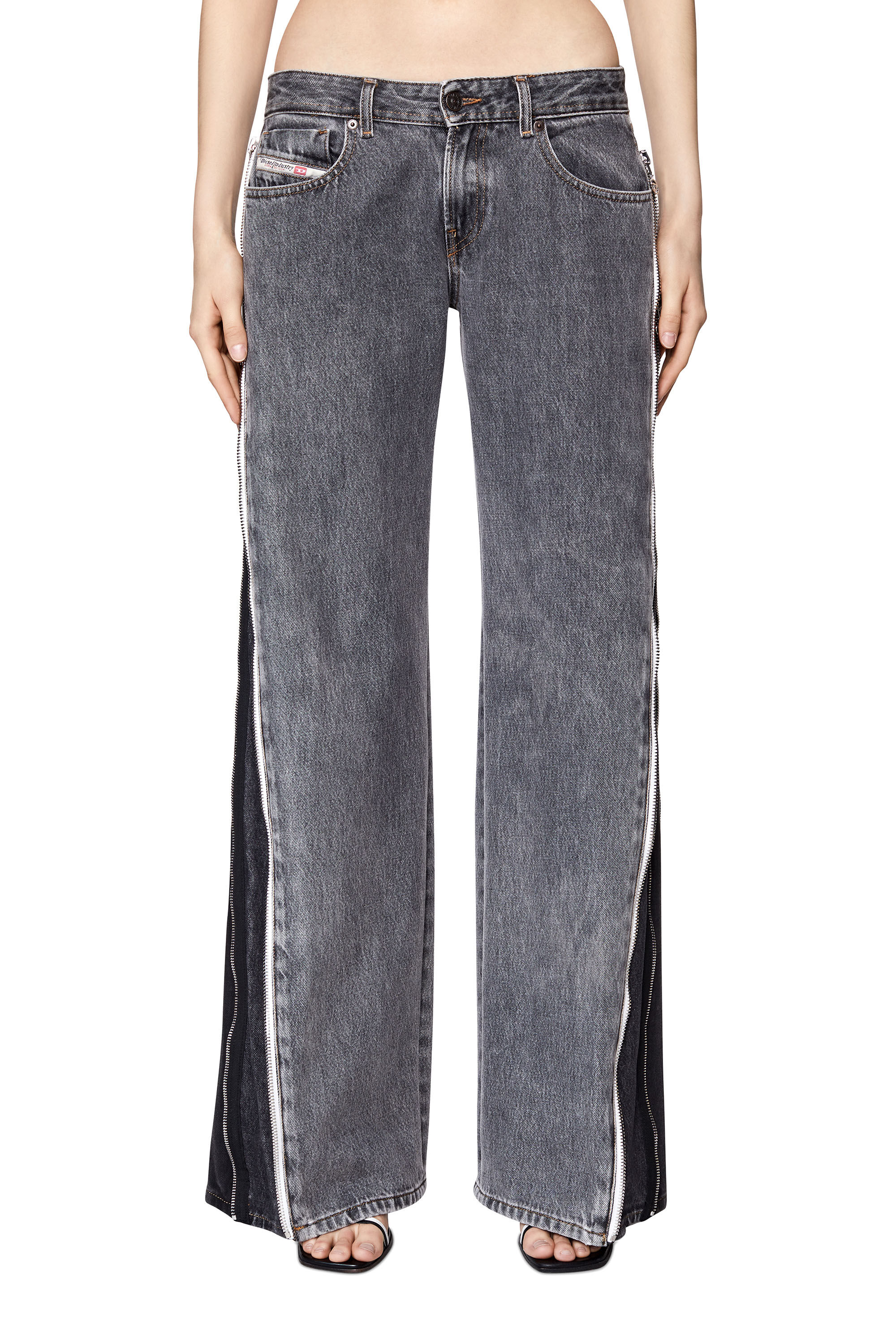 Diesel - 2002 09D18 Straight Jeans, Negro/Gris oscuro - Image 3