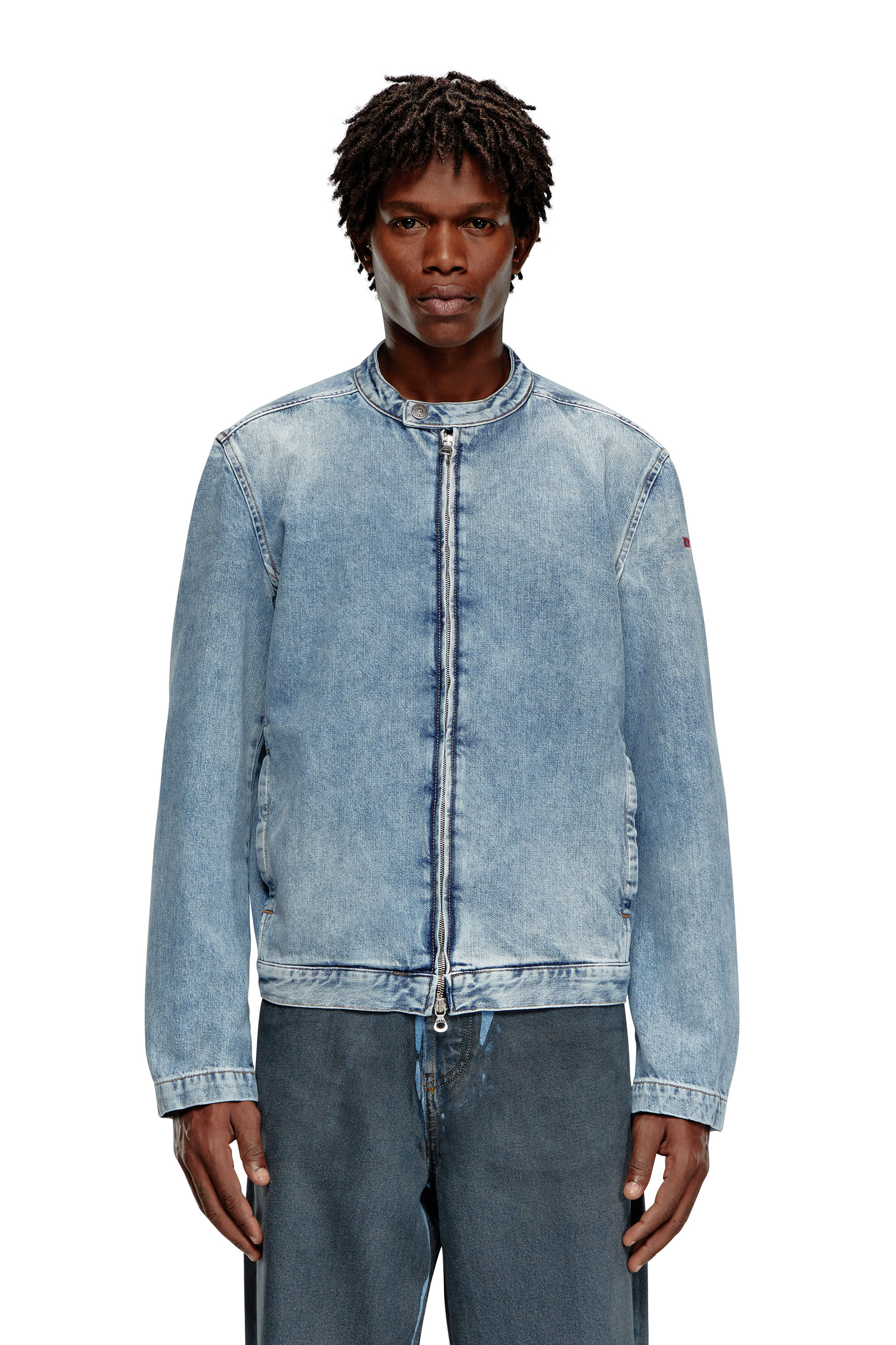 Men s Zipped racer jacket in Denim Blue Diesel
