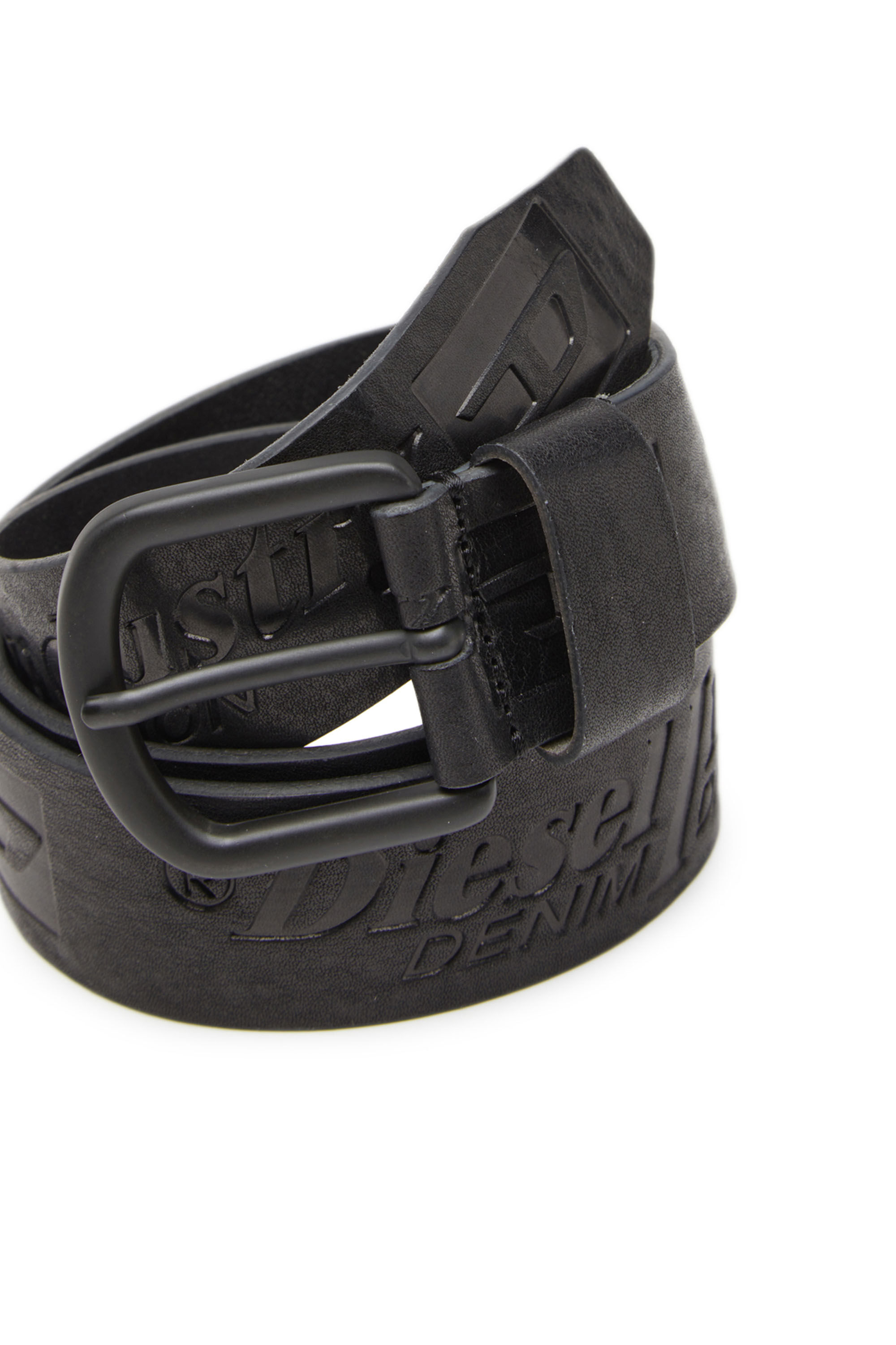 B-ARCHIVE Man: Leather belt with debossed logos | Diesel