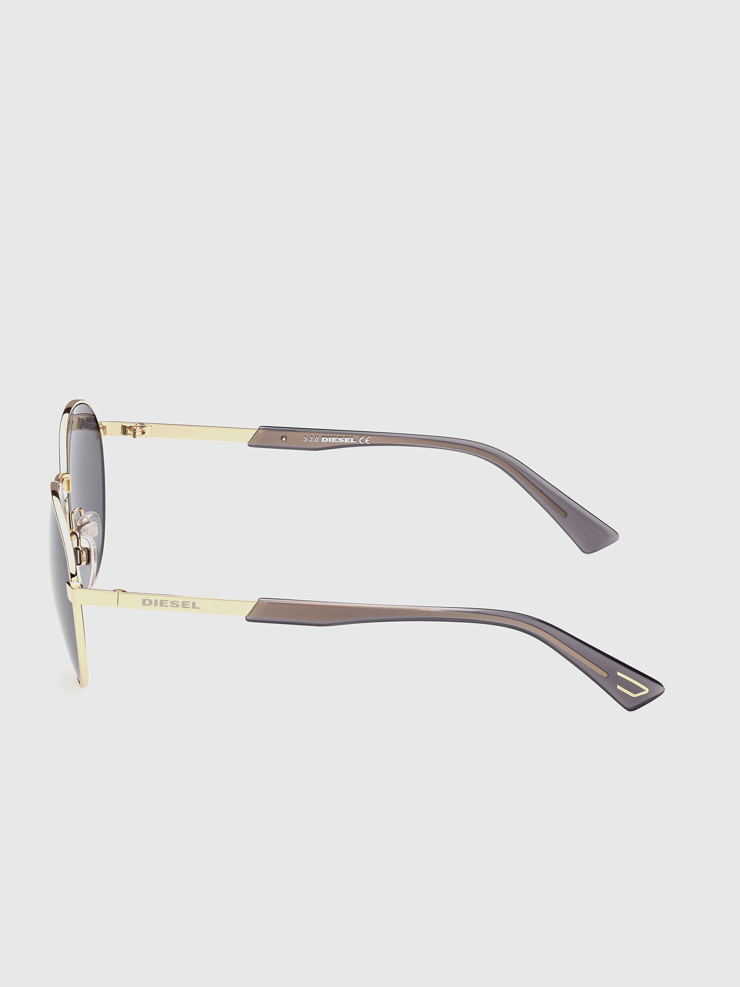 Diesel - DL0355, Man's Round easy to wear metal sunglasses in Black/Gold - 3