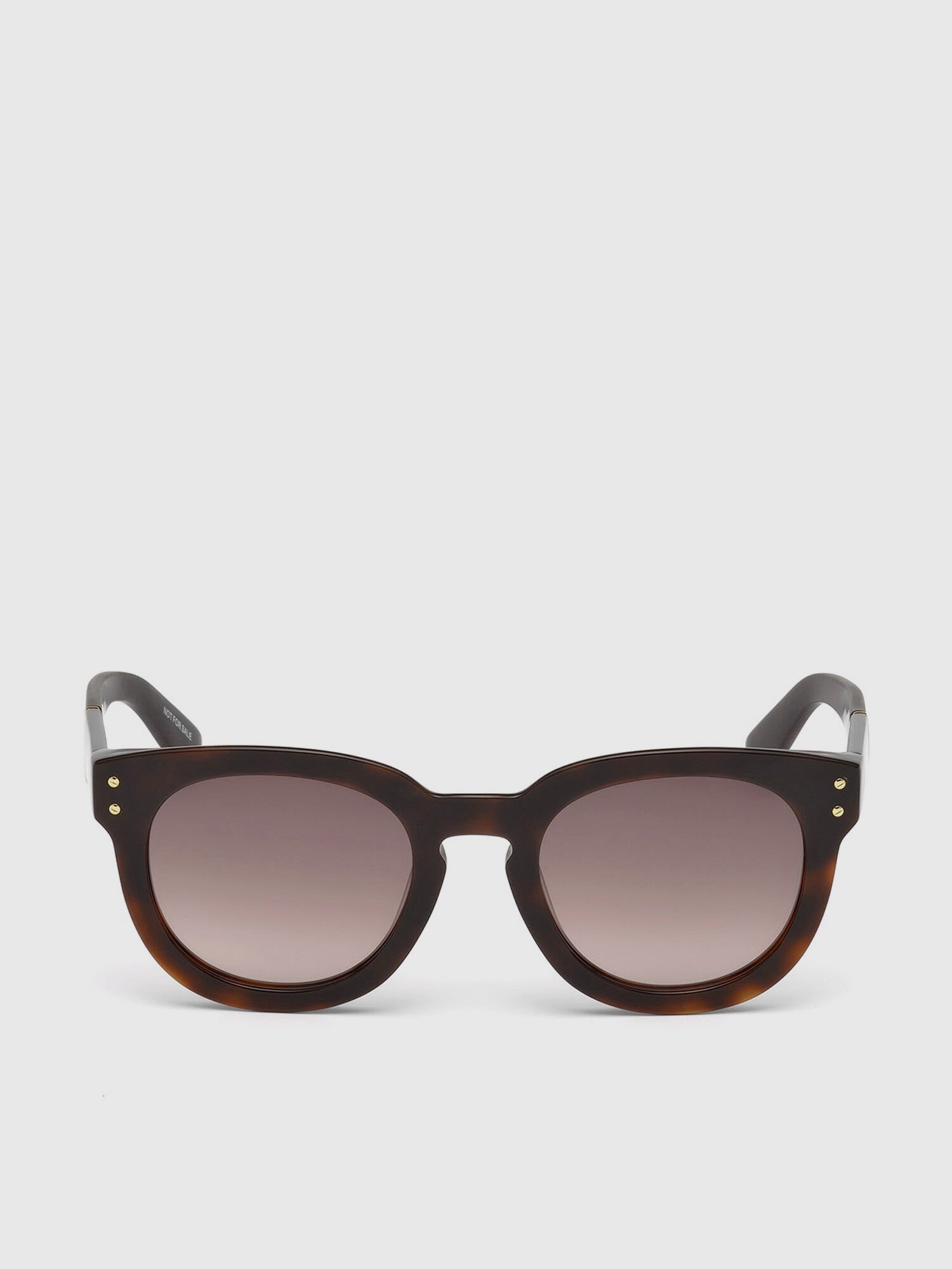 Diesel - DL0230, Gafas redondas con detalle en diagonal Mujer in Marrón - 1