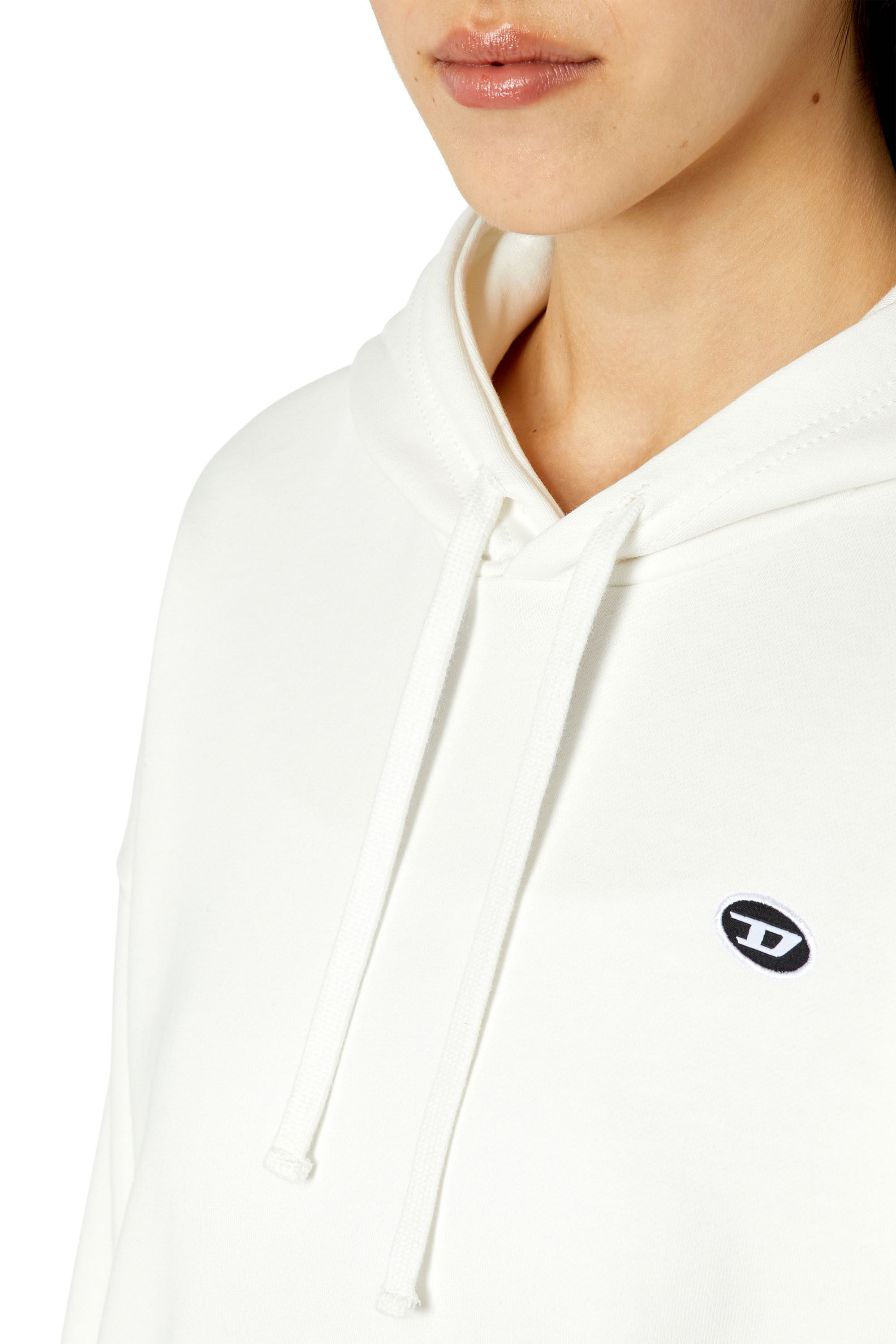 Diesel - F-REGGY-HOOD-DOVAL-PJ, Sudadera con capucha con parche oval D Mujer in Blanco - 5