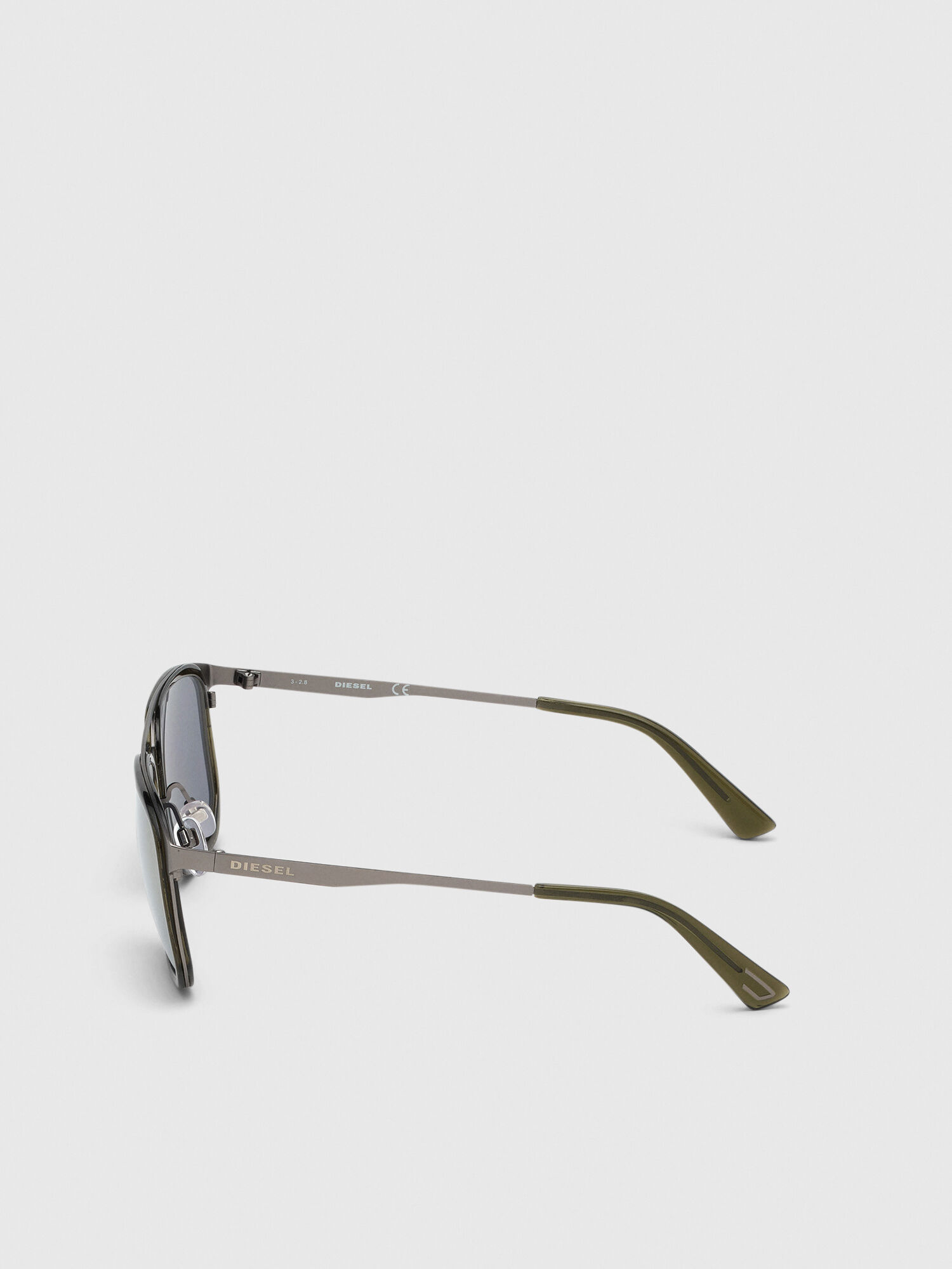Diesel - DL0294, Man's Navigator sunglasses in metal and acetate in Olive Green - 3