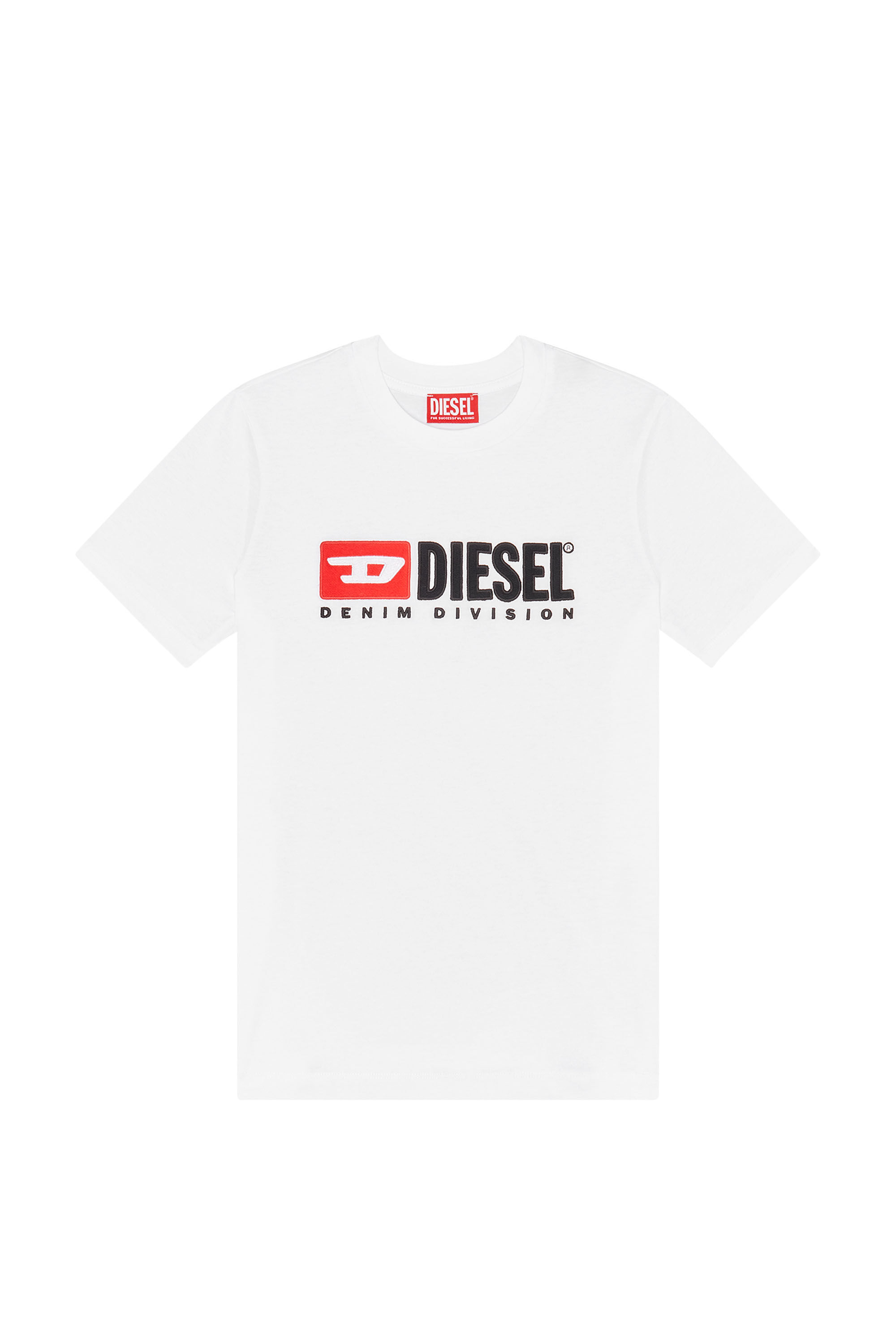 Diesel - T-REG-DIV, Woman's T-shirt with fleece patches in White - 2
