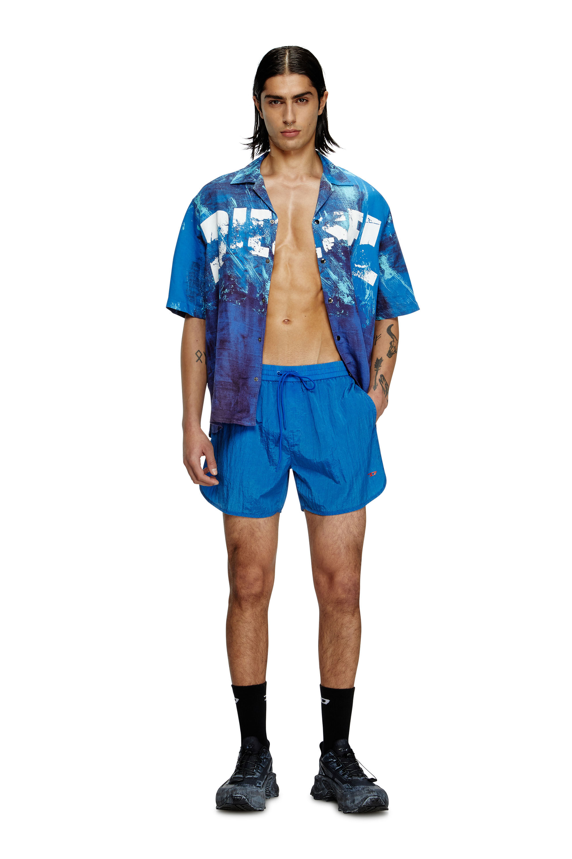 Diesel - JIMMIE-38-D-POP, Bañadores de longitud media en ripstop tratado Hombre in Azul marino - 2