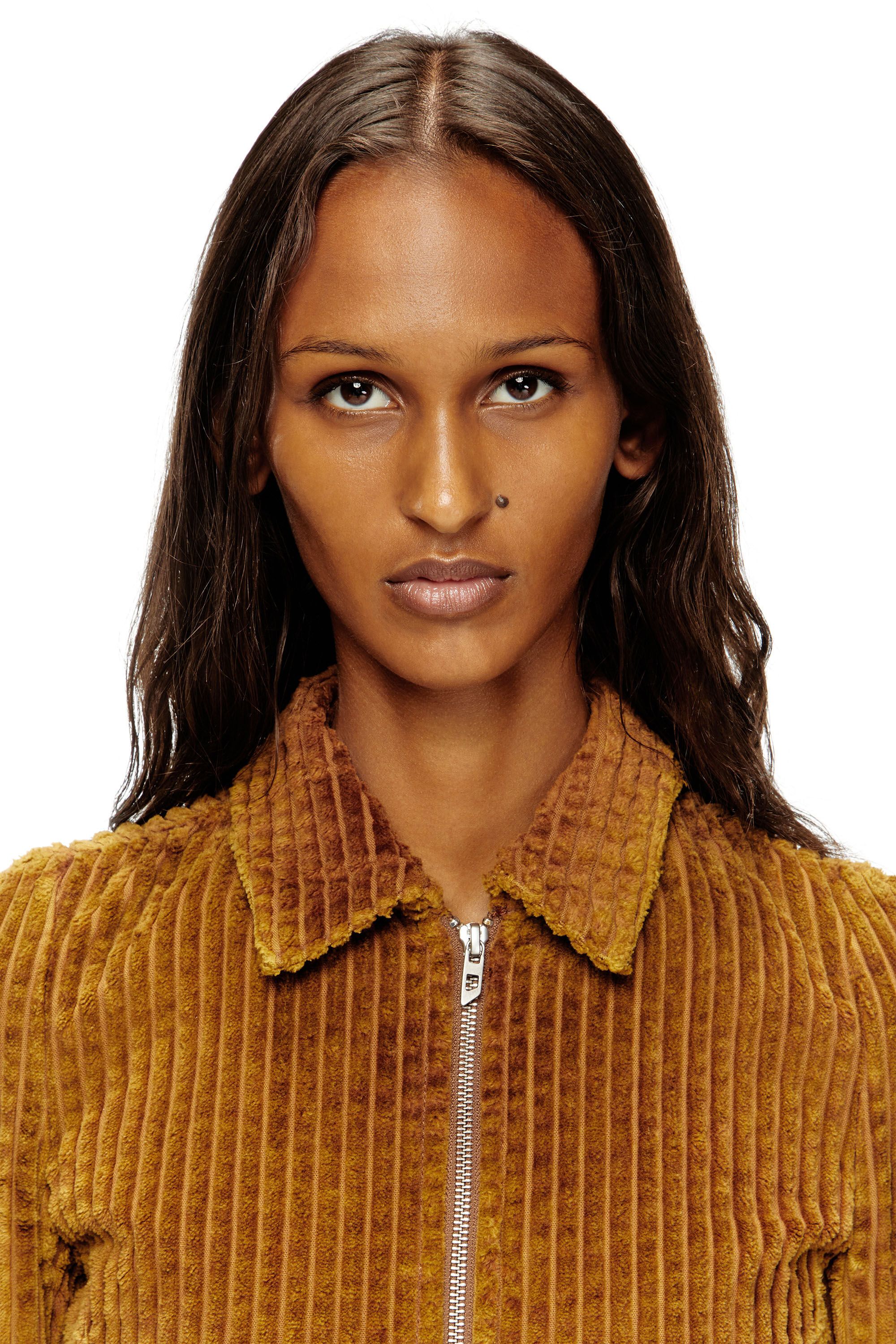 Diesel - G-ENEA, Woman's Shirt-jacket in cotton corduroy in Brown - 3