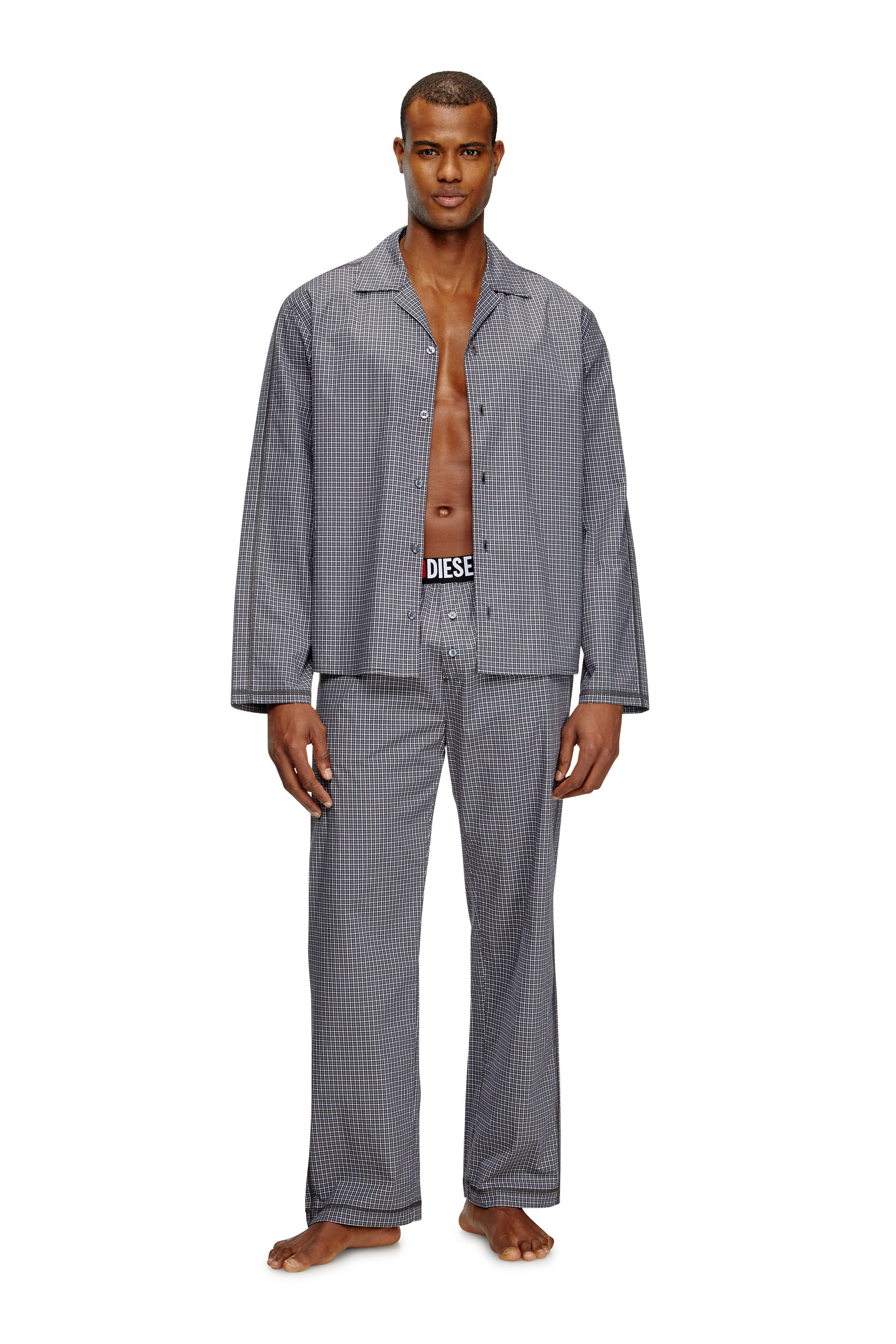 Diesel - SET-PAUL-D-CORE, Man's Pyjamas in check cotton in Grey - 3