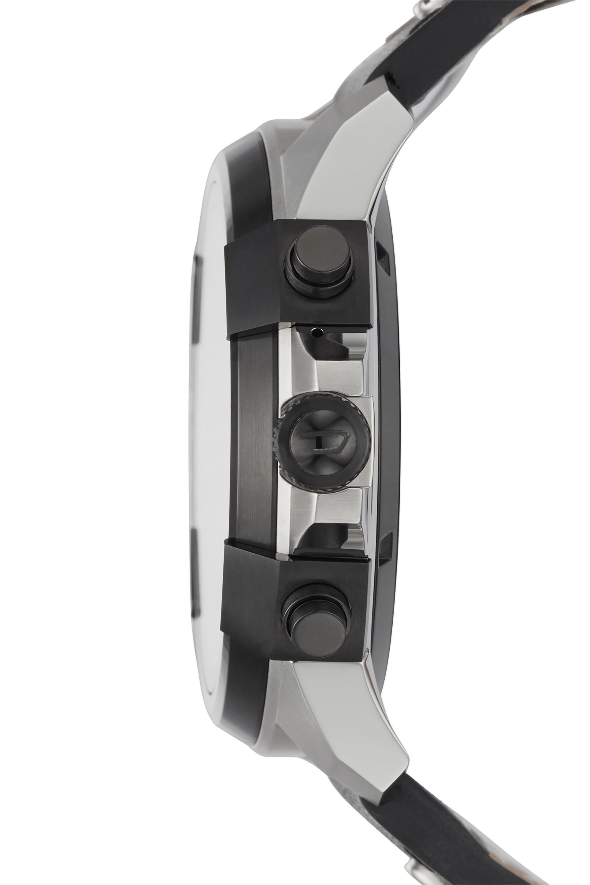 Diesel - DT2001, Man's Leather smartwatch with steel case, 48 mm in Black - 3