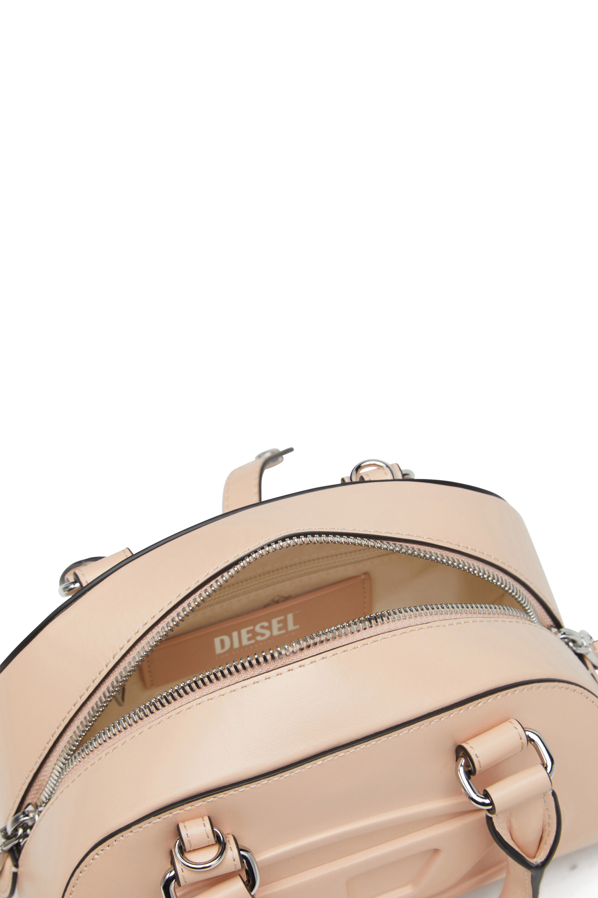 Diesel - 1DR DOME CROSSBODY, Woman's Leather mini bowling bag in Pink - 2