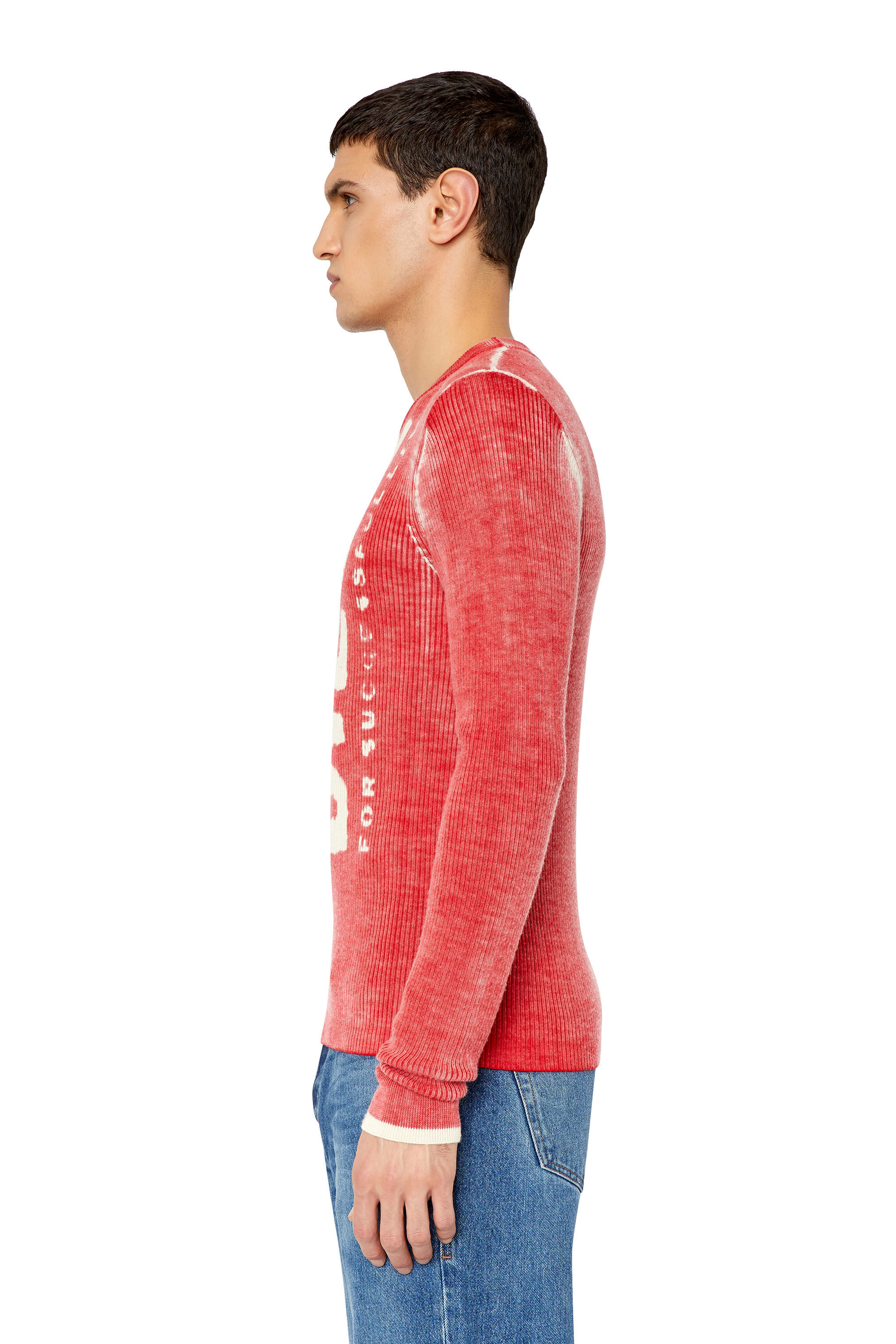 K ATULLUS ROUND Man Wool jumper with bleeding effect logo Diesel