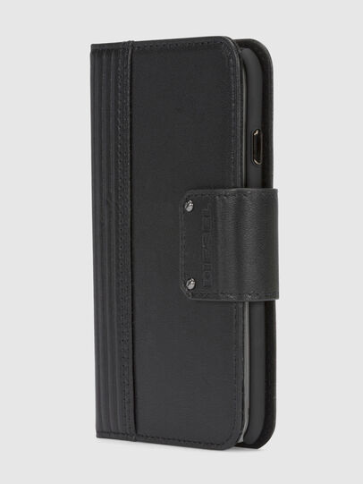 BLACK LINED LEATHER IPHONE 8/7 FOLIO, Black Diesel - BLACK LINED LEATHER IPHONE 8/7 FOLIO, Black - Flip covers - Image 2