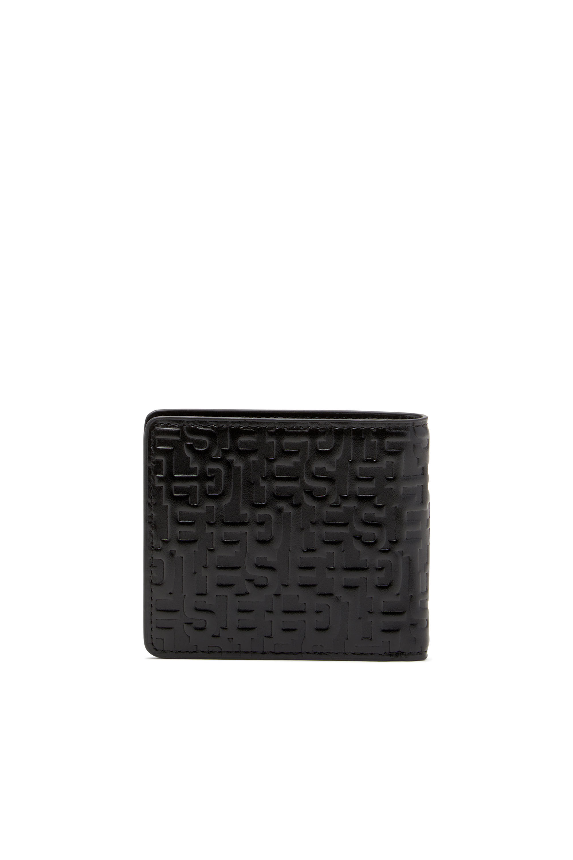 Men's Bi-fold wallet in monogram leather | Black | Diesel