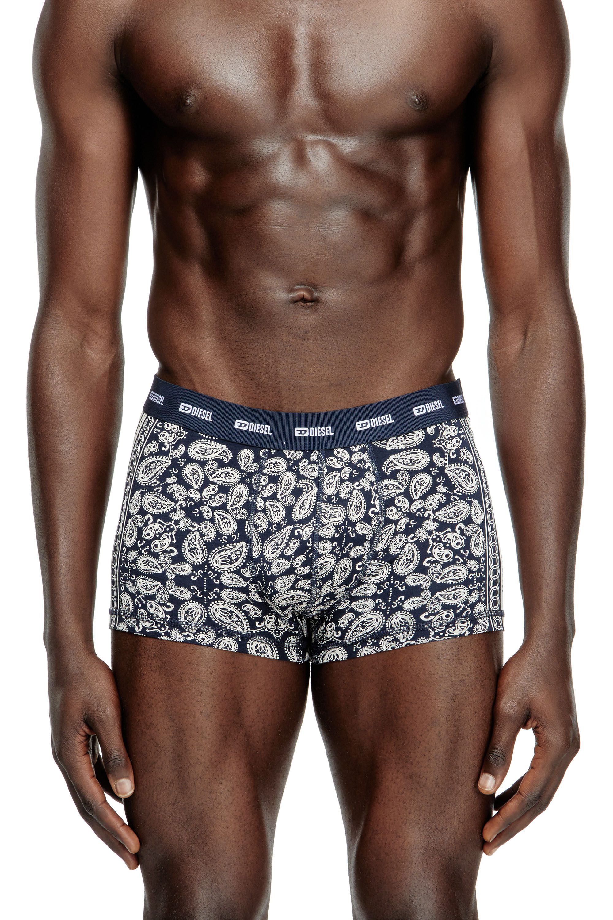 Diesel - DAMIEN-UTLT-3PACK, Man's 3-pack boxer briefs with Bandana print in Blue/White - 1