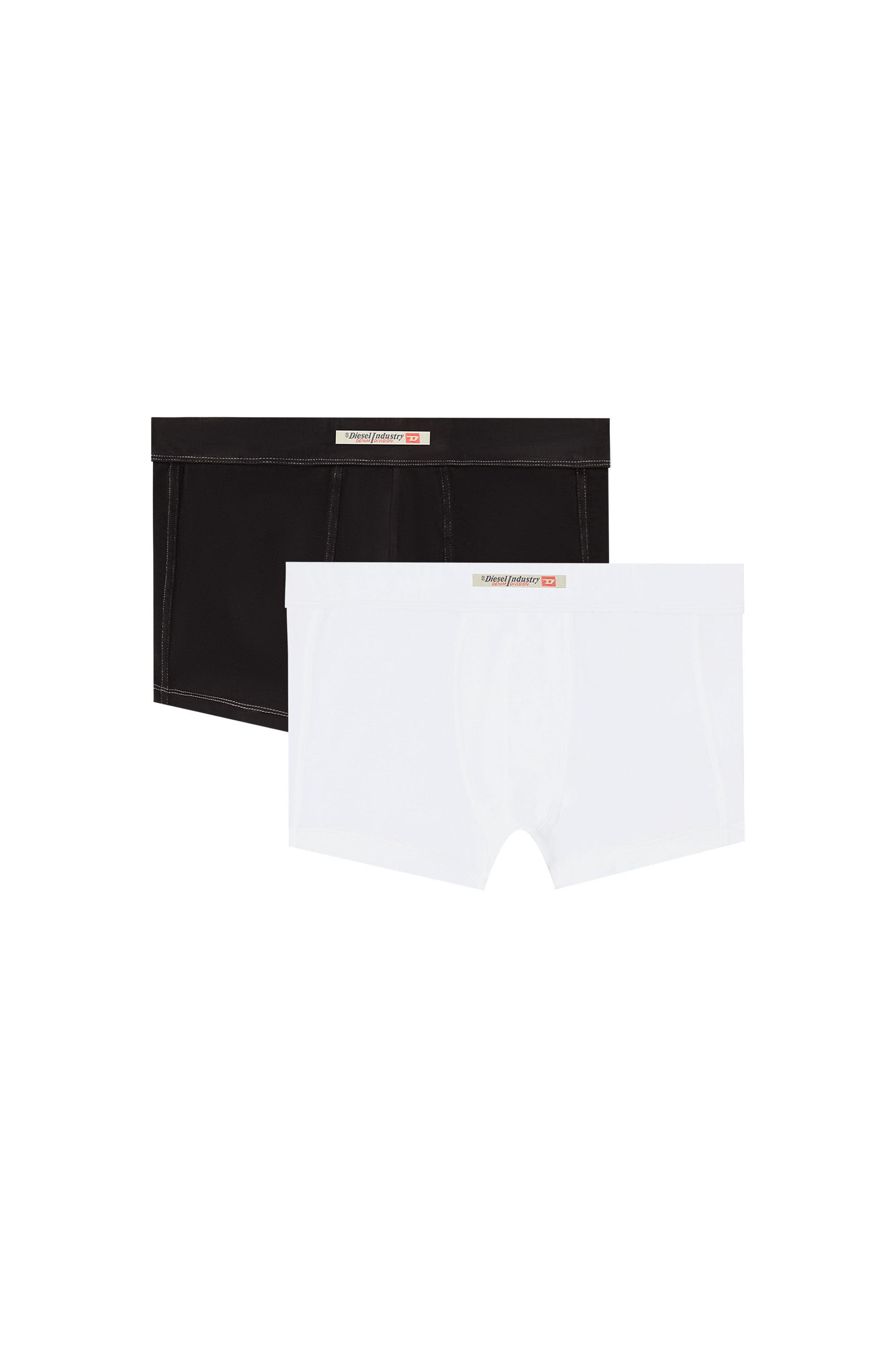 Diesel - DEVON-DNM-2PACK, Man's 2-pack boxer briefs with Diesel Industry flag in White/Black - 4