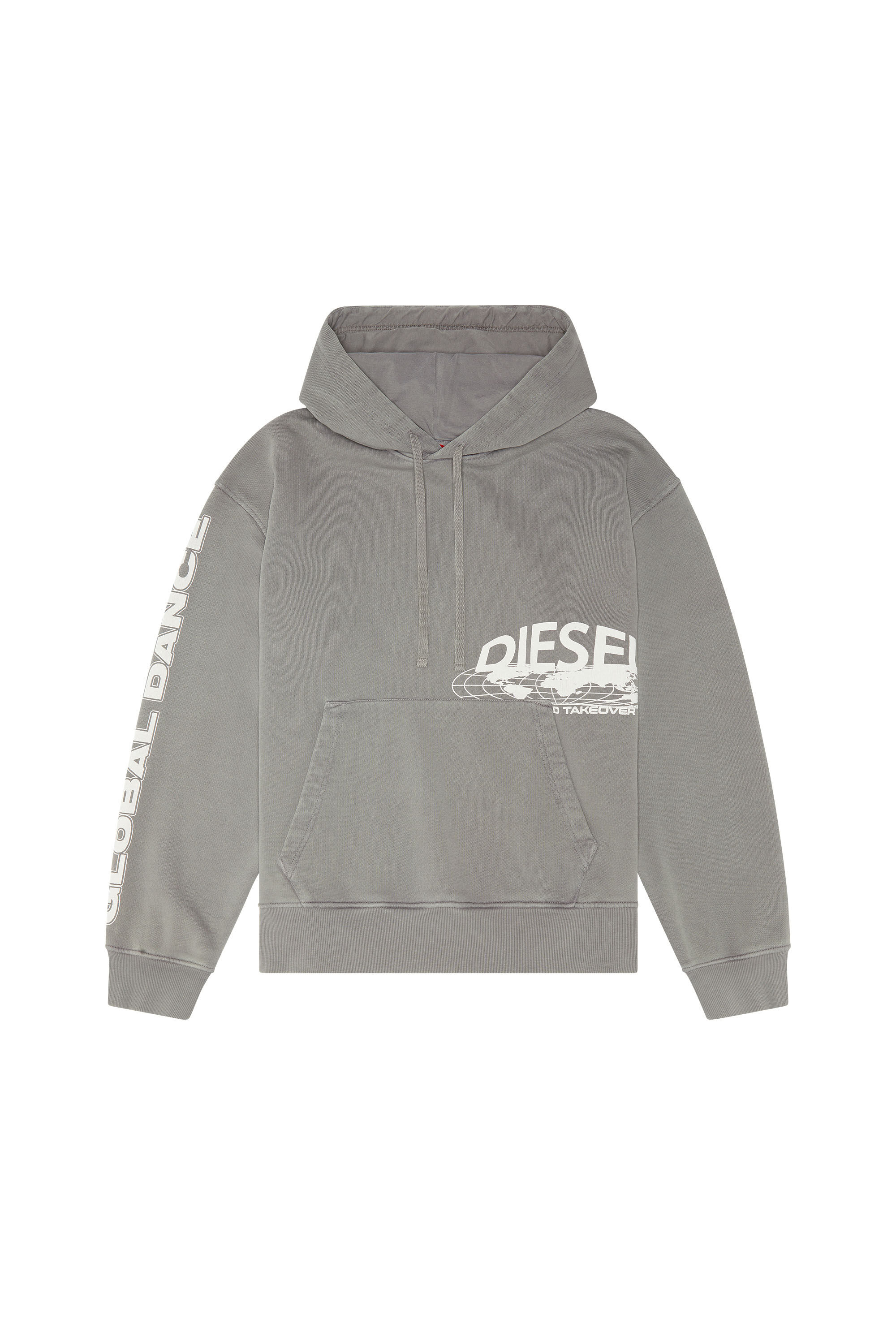 Men's Oversized faded hoodie with graphic print | S-MACS-HOOD-L1 Diesel