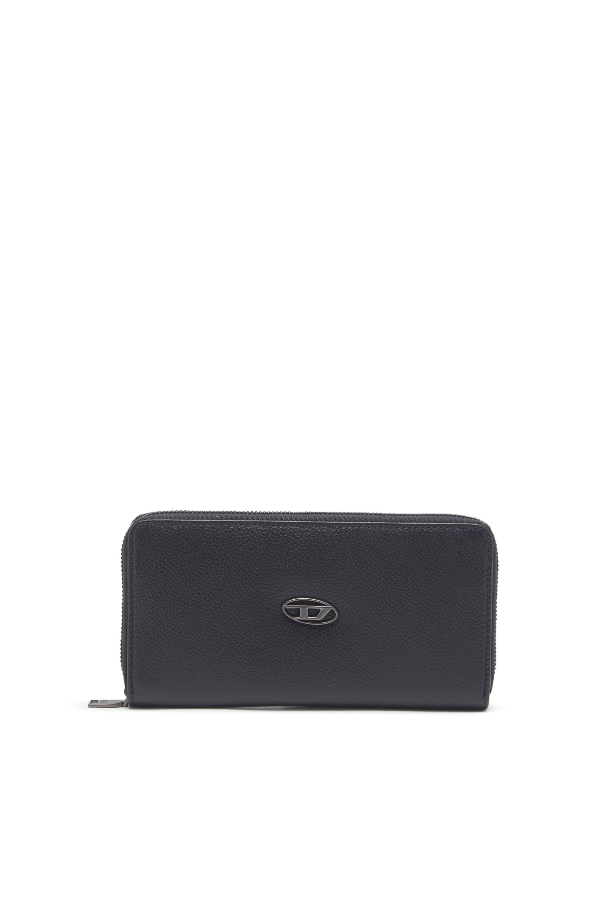 GARNET Man: Leather zip-around wallet with logo plaque | Diesel